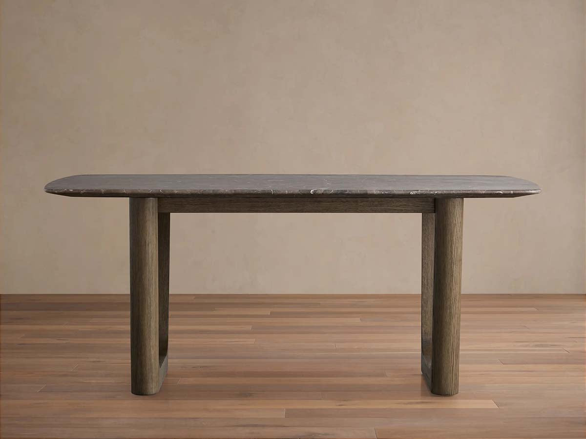 Saint Germain Marble Top Dining Table With Wood Rennes & metal Base