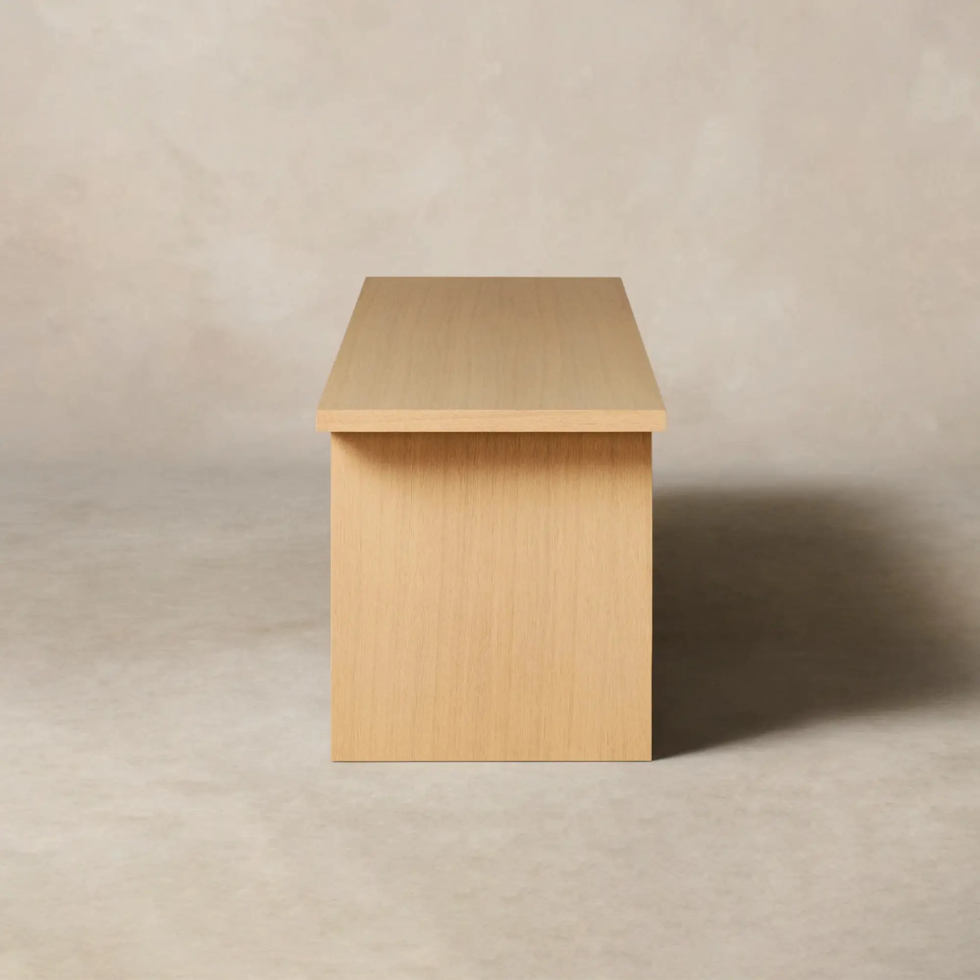 86" Leather Console, White Oak or Walnut Media Cabinet