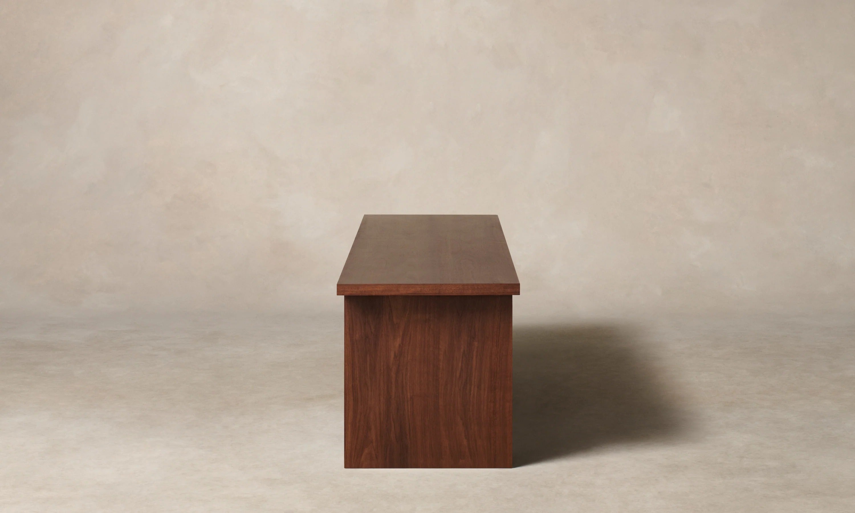 86" Leather Console, White Oak or Walnut Media Cabinet