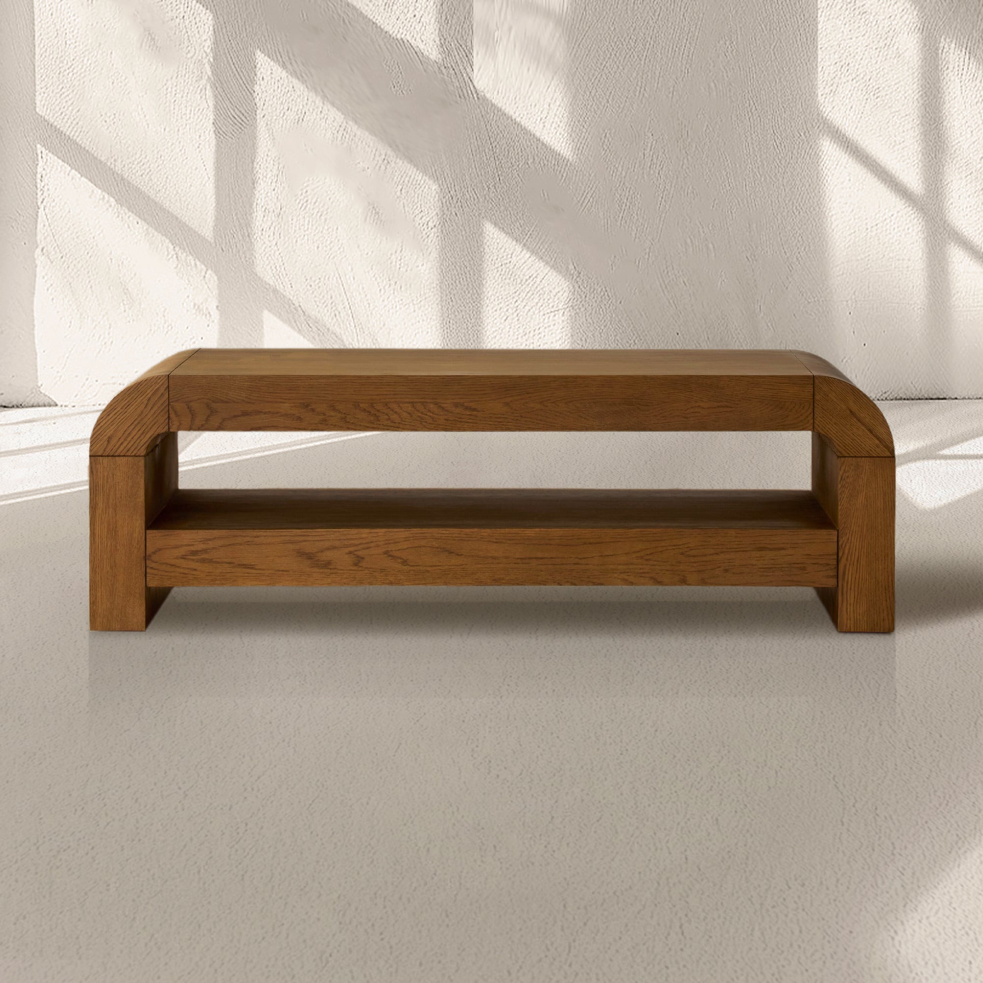 Pierre Mid-Century Modern Wood Coffee Table Sofa Center Tea Table in Oak Veneer