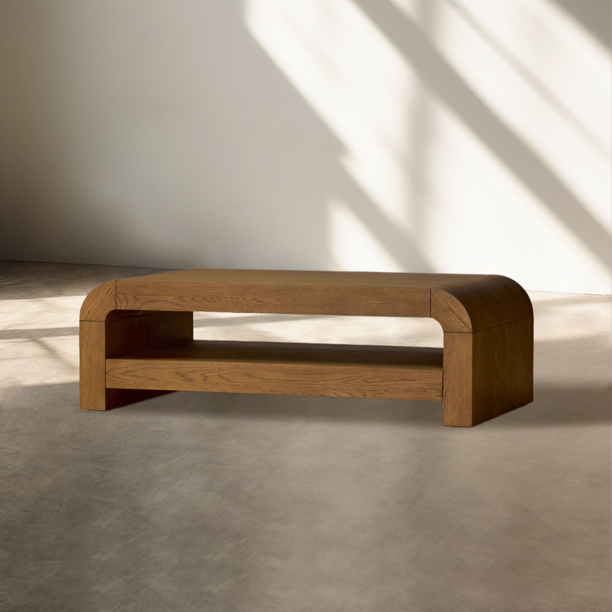 Pierre Mid-Century Modern Wood Coffee Table Sofa Center Tea Table in Oak Veneer