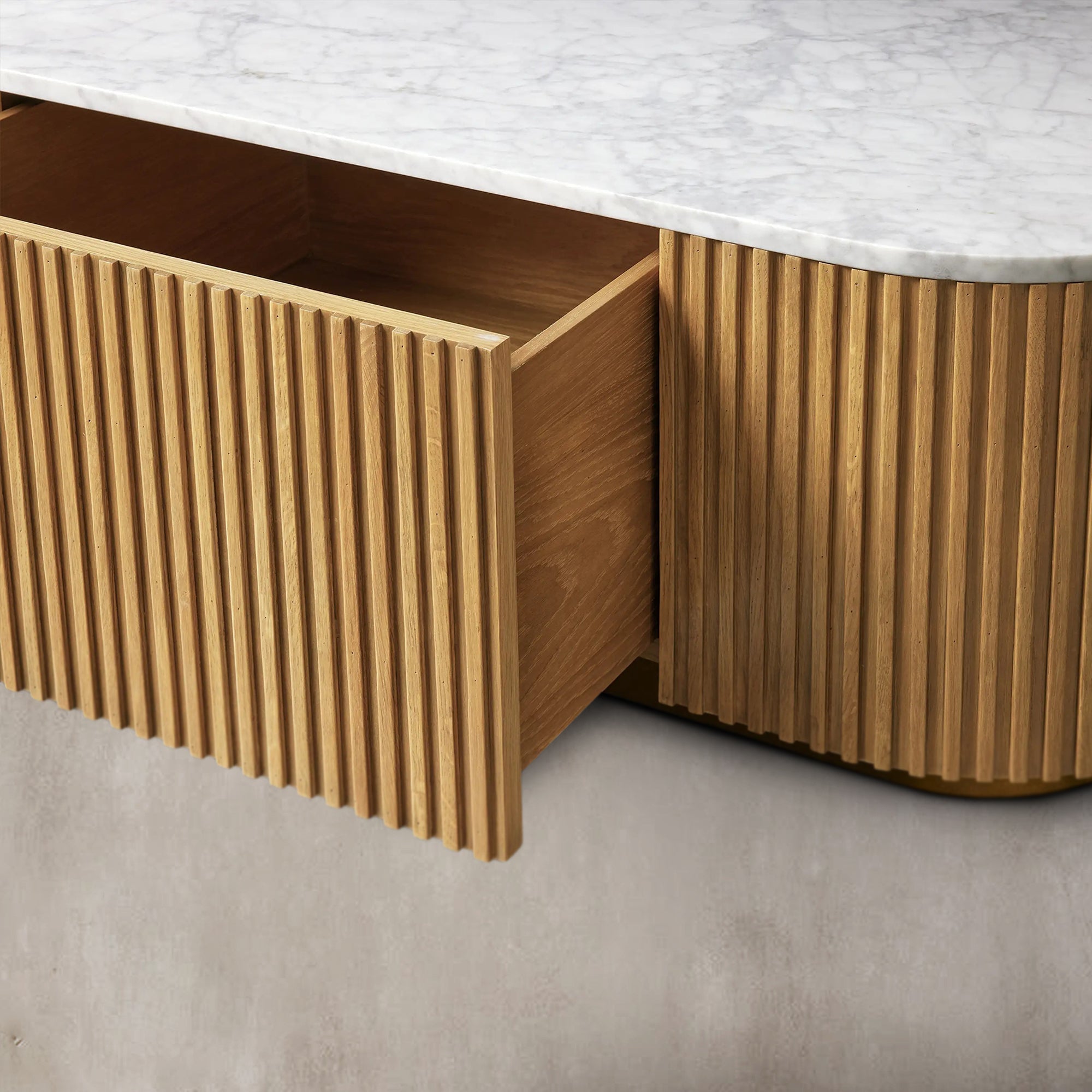 Finnley Storage Coffee Table Stone Top Sofa Center Tea Table With Drawer