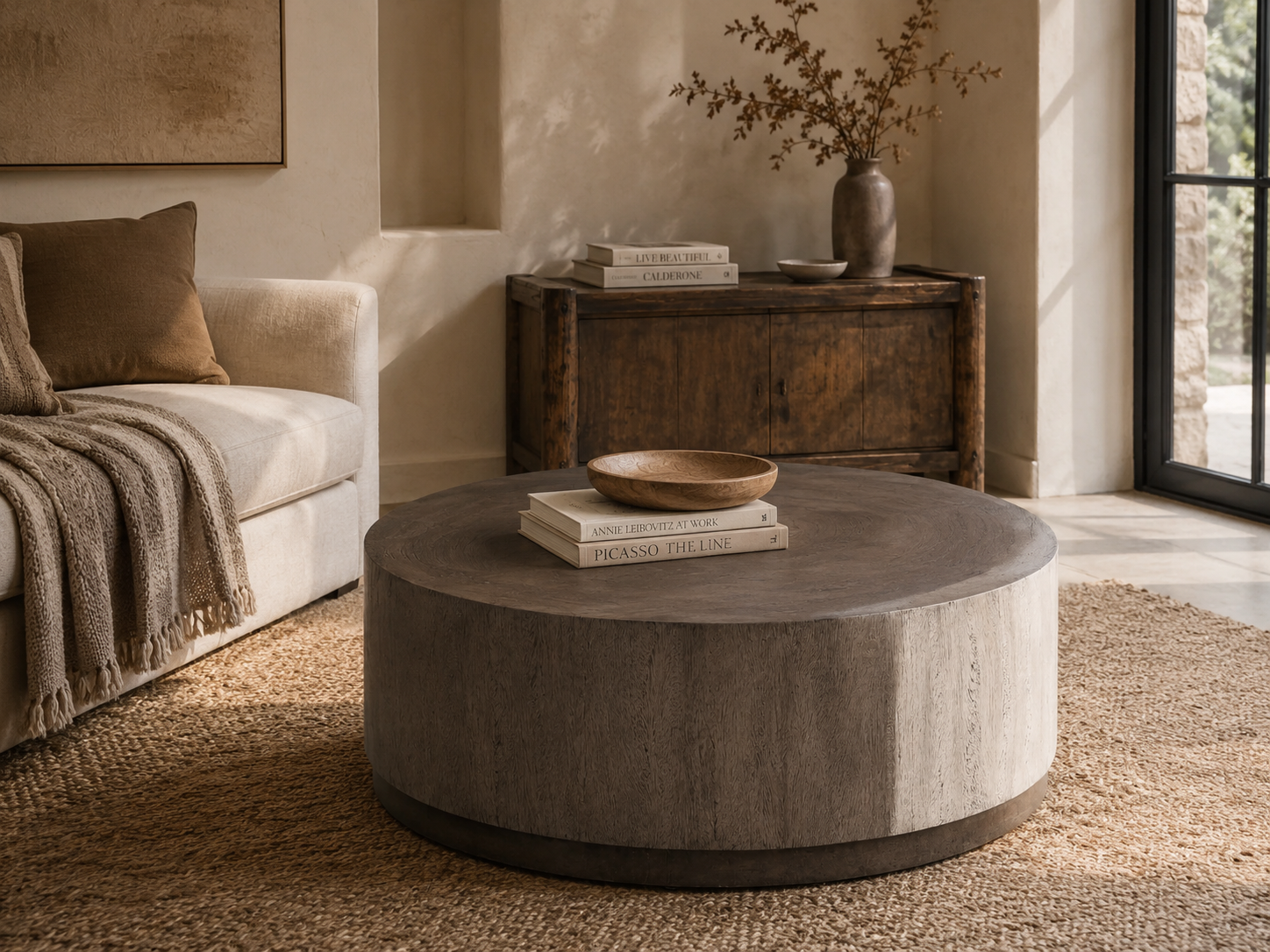 Toluca Guanacaste wood Coffee Table with Metal Base Cocktail Table Living Room Center Tea Table