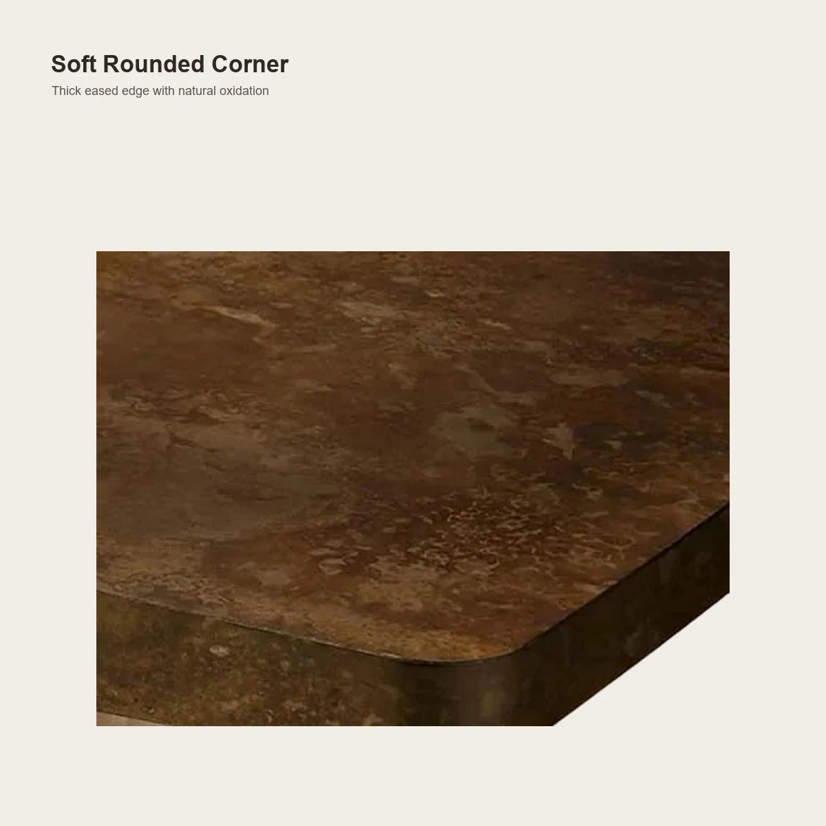 Marea Guanacaste Wood Rectangle Dining Table in Oxidized Aluminum