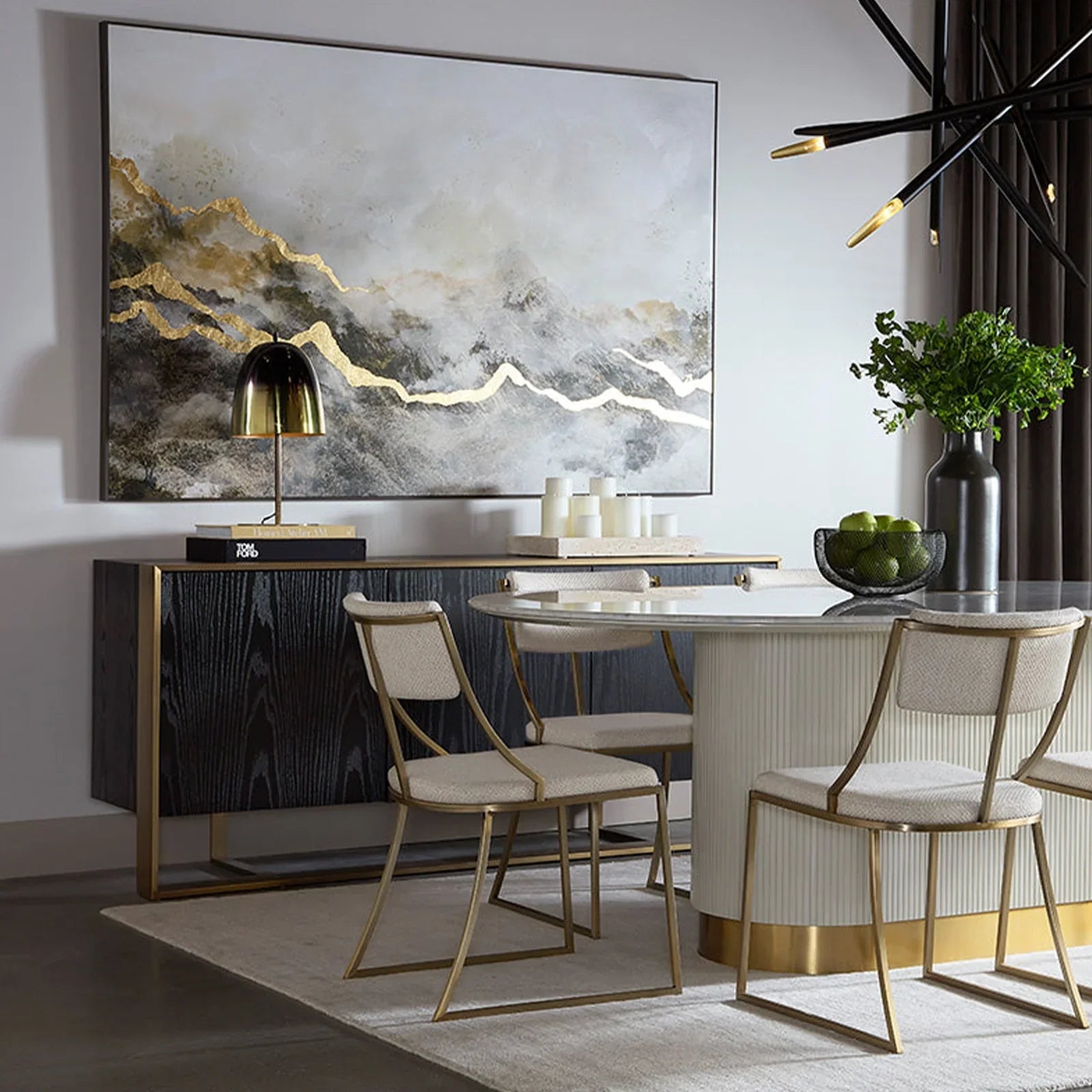 Dolton Modern Wood Sideboard Steel Frame Buffet Cabinets