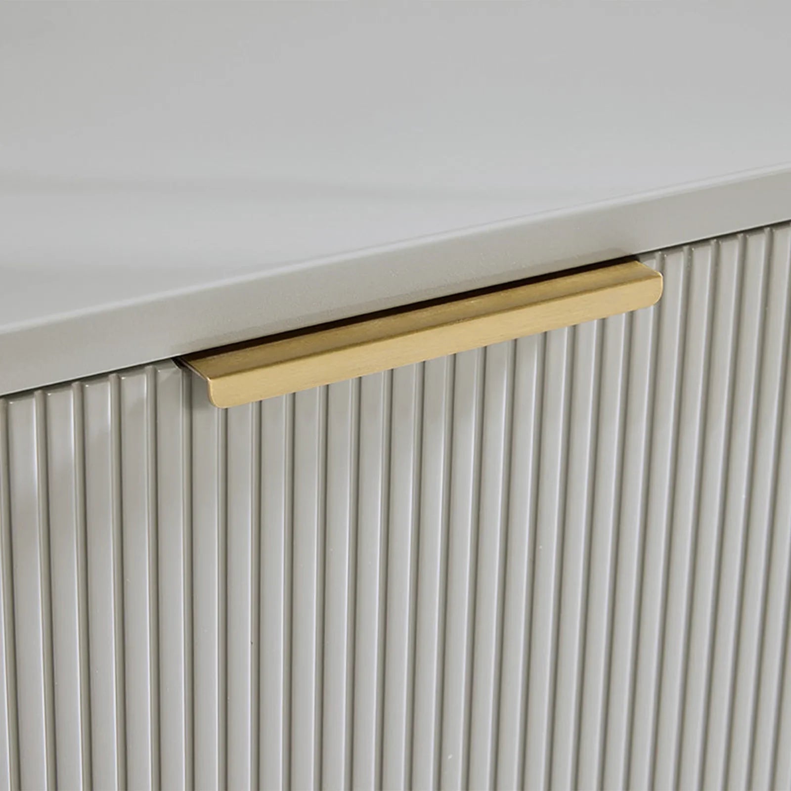 Doroda Modern Wood Frame Sideboard Spacious Cabinets With Gold Hardware