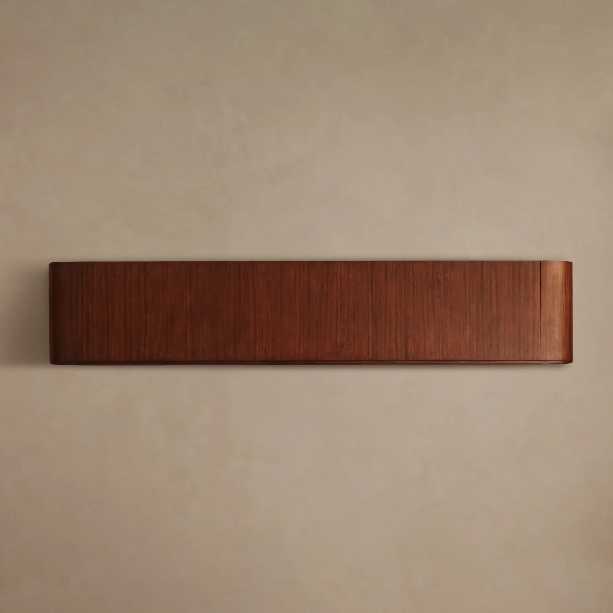 Frances Curved Mahogany Sideboard with Drawers and Brass Hardware
