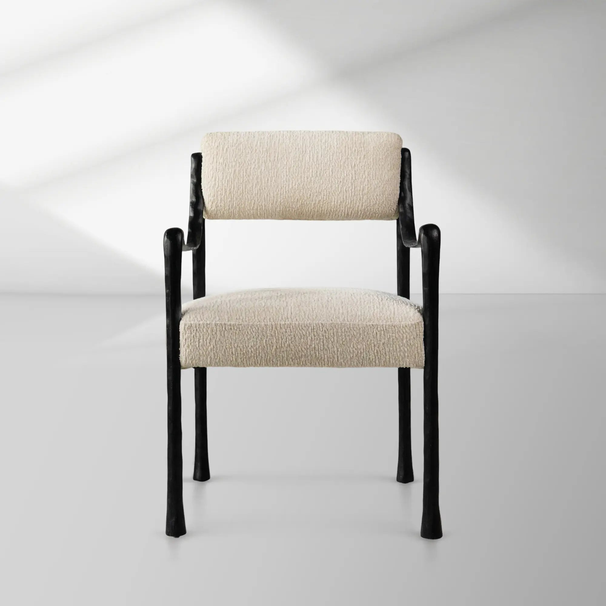 Sculptural Metal Arm Chairs