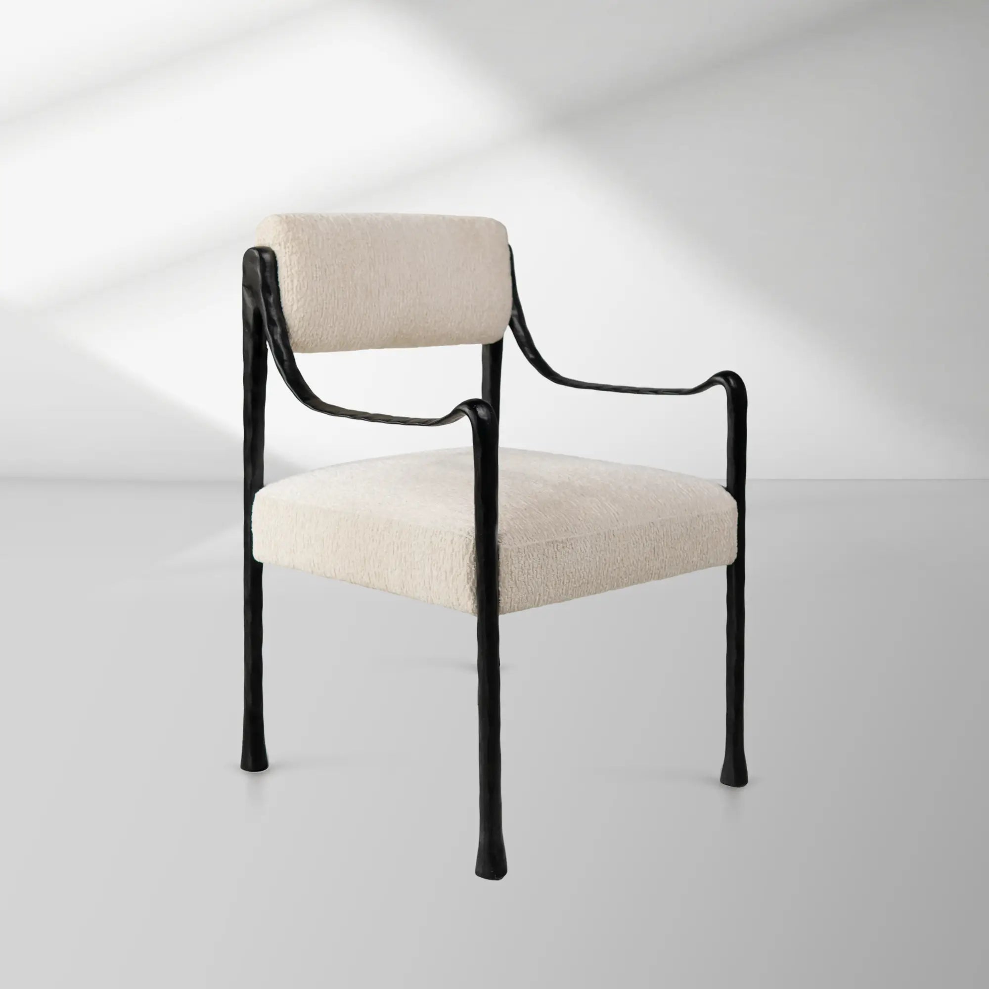 Sculptural Metal Arm Chairs