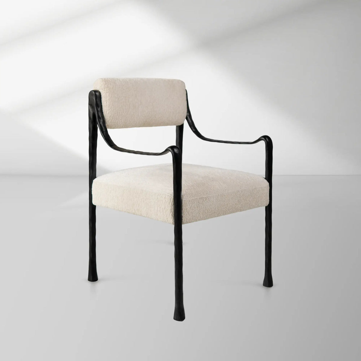 Sculptural Metal Arm Chairs