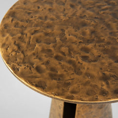 Sculptural Antique Brass Side Table
