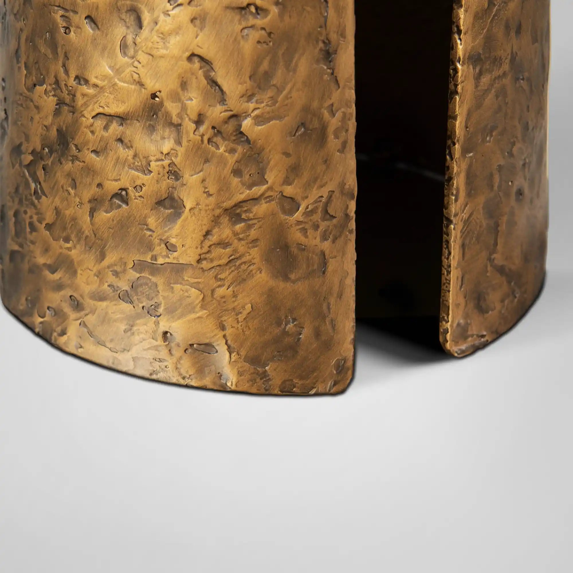 Sculptural Antique Brass Side Table