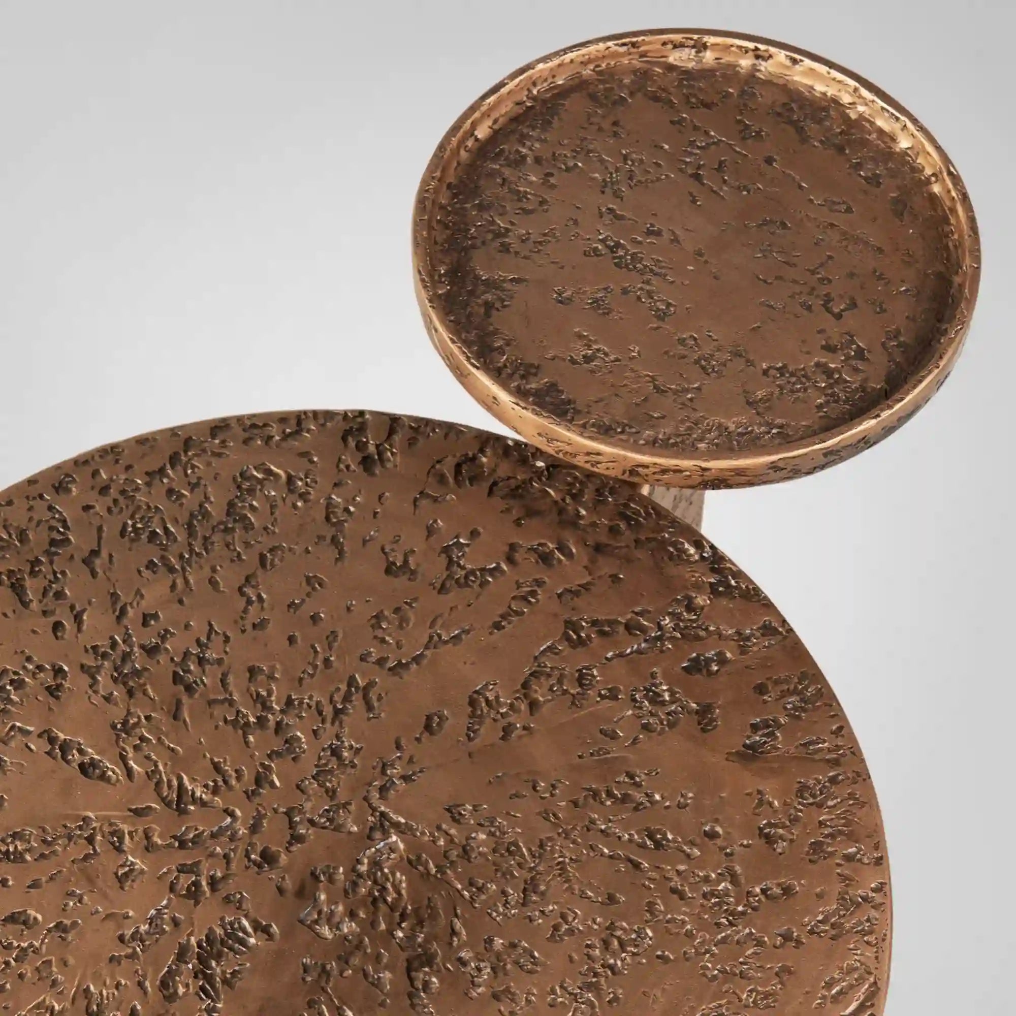 Sculptural Antique Brass Side Table