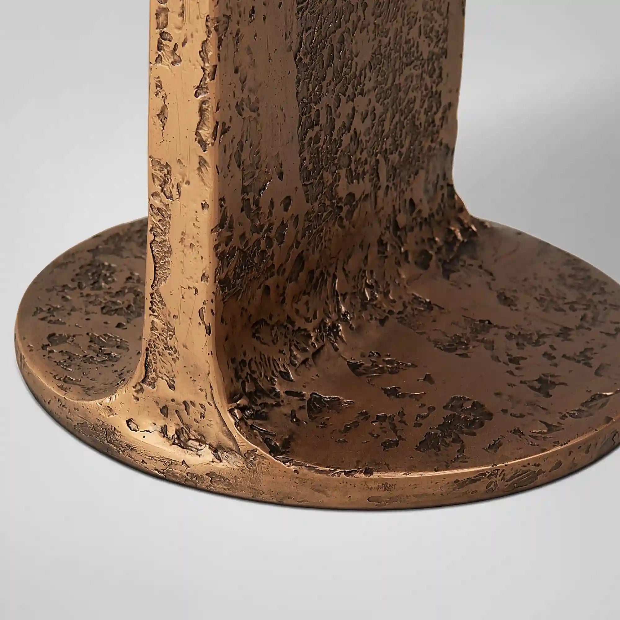 Sculptural Antique Brass Side Table