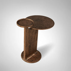 Sculptural Antique Brass Side Table