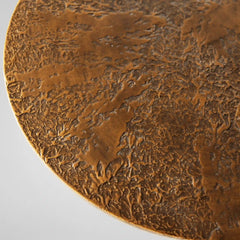 Sculptural Hammered Metal Side Table