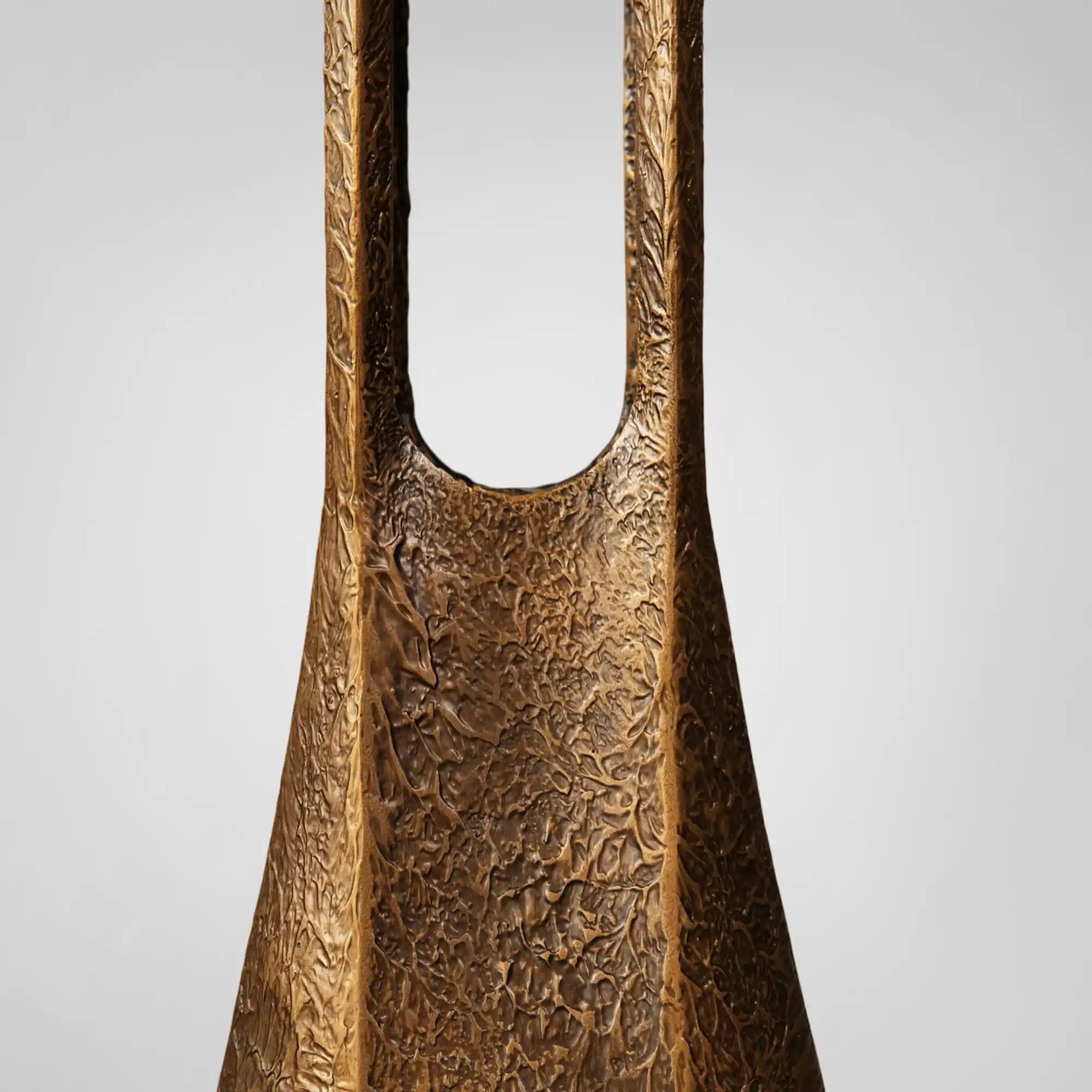 Sculptural Hammered Metal Side Table