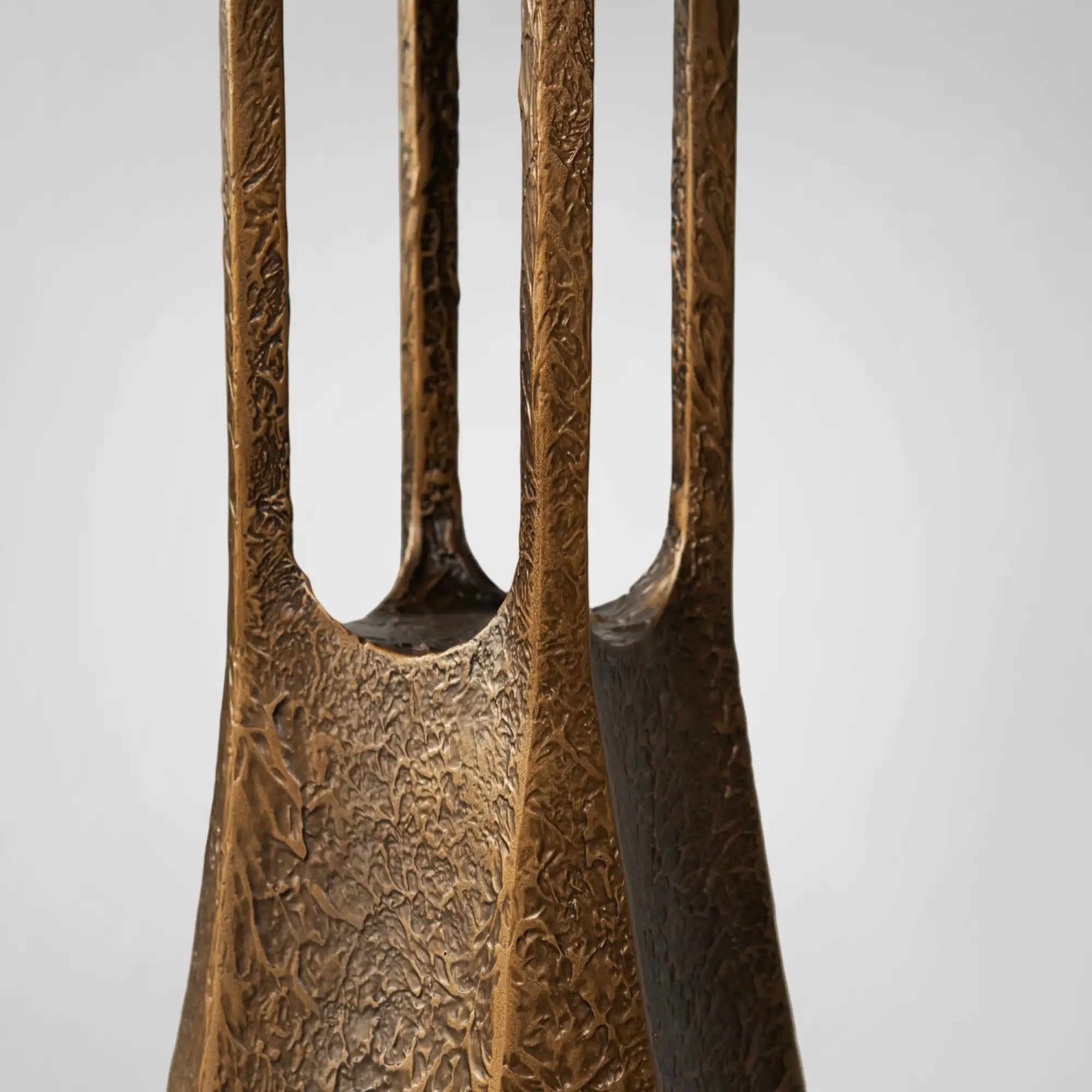 Sculptural Hammered Metal Side Table