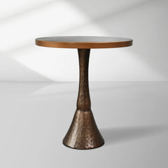 Sculptural Antique Bronze Side Table