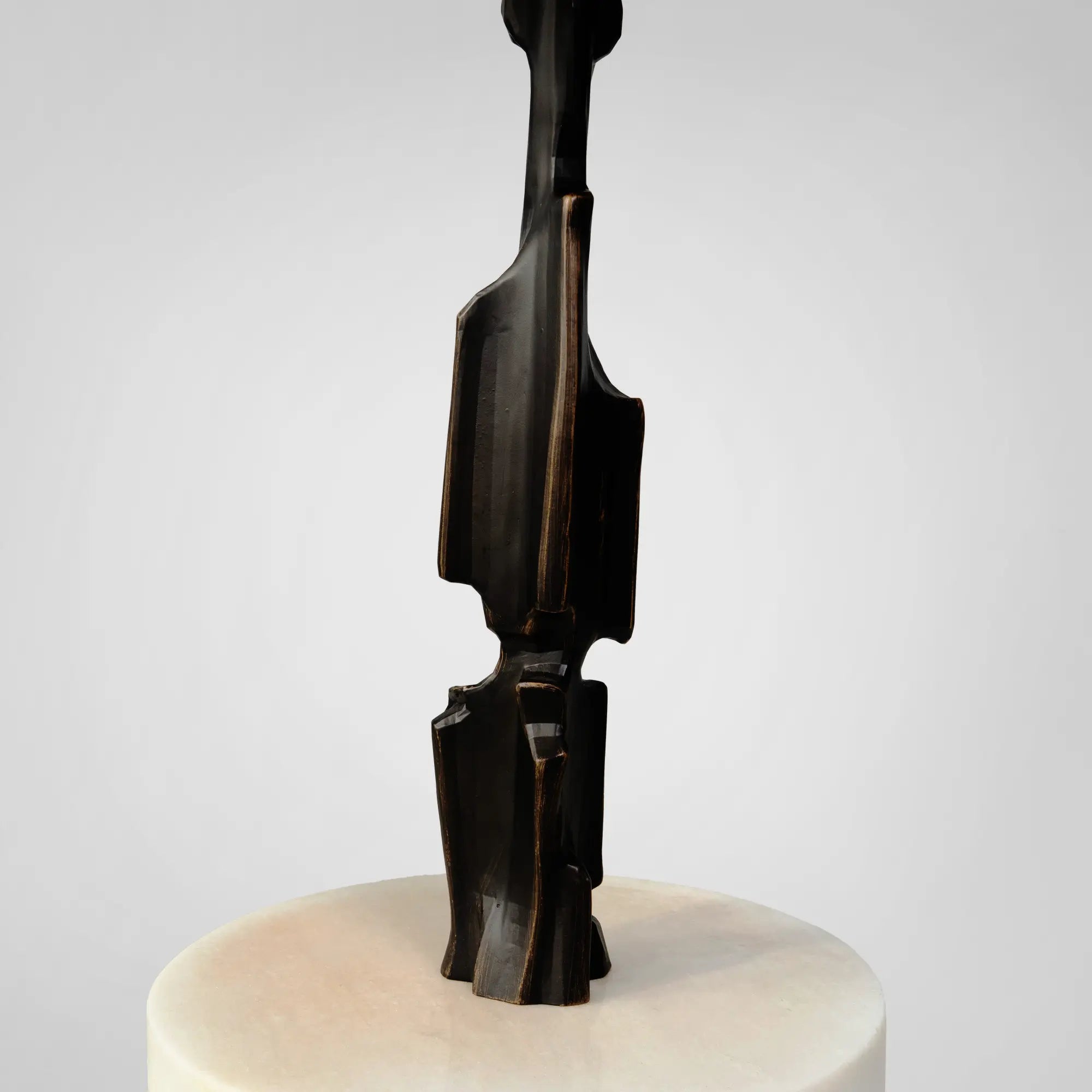 Sculptural Brass & Marble Side Table
