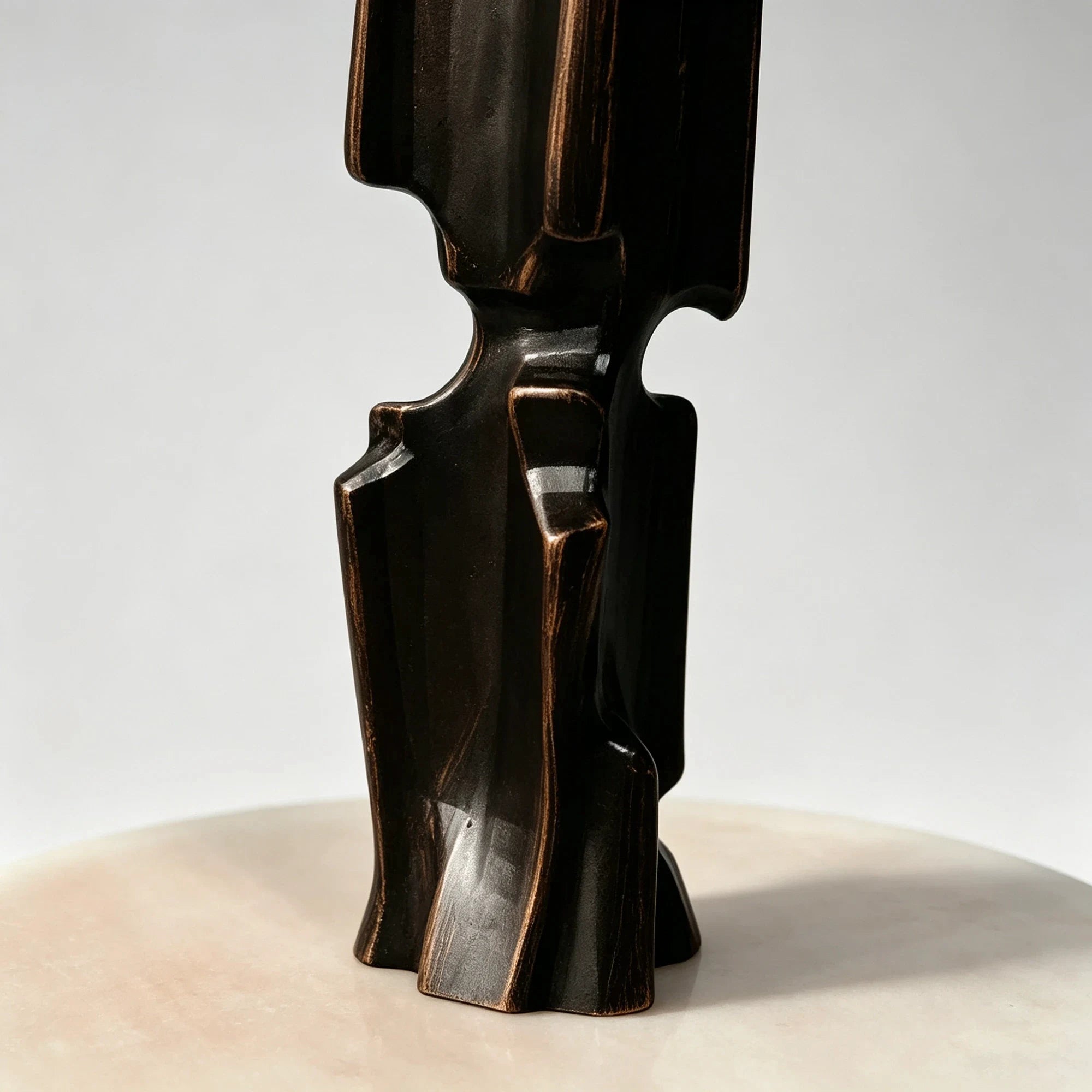 Sculptural Brass & Marble Side Table