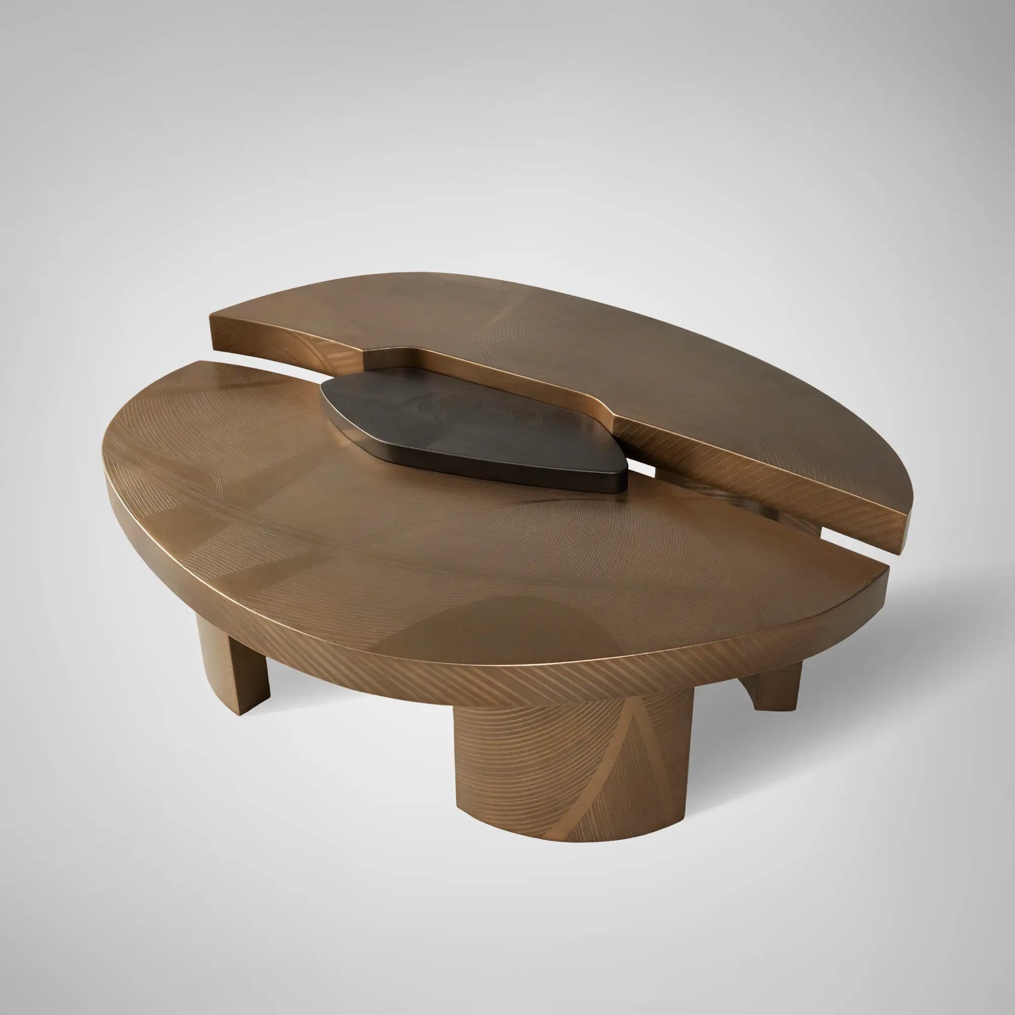 Oxidized Brass Sculptural Coffee Table