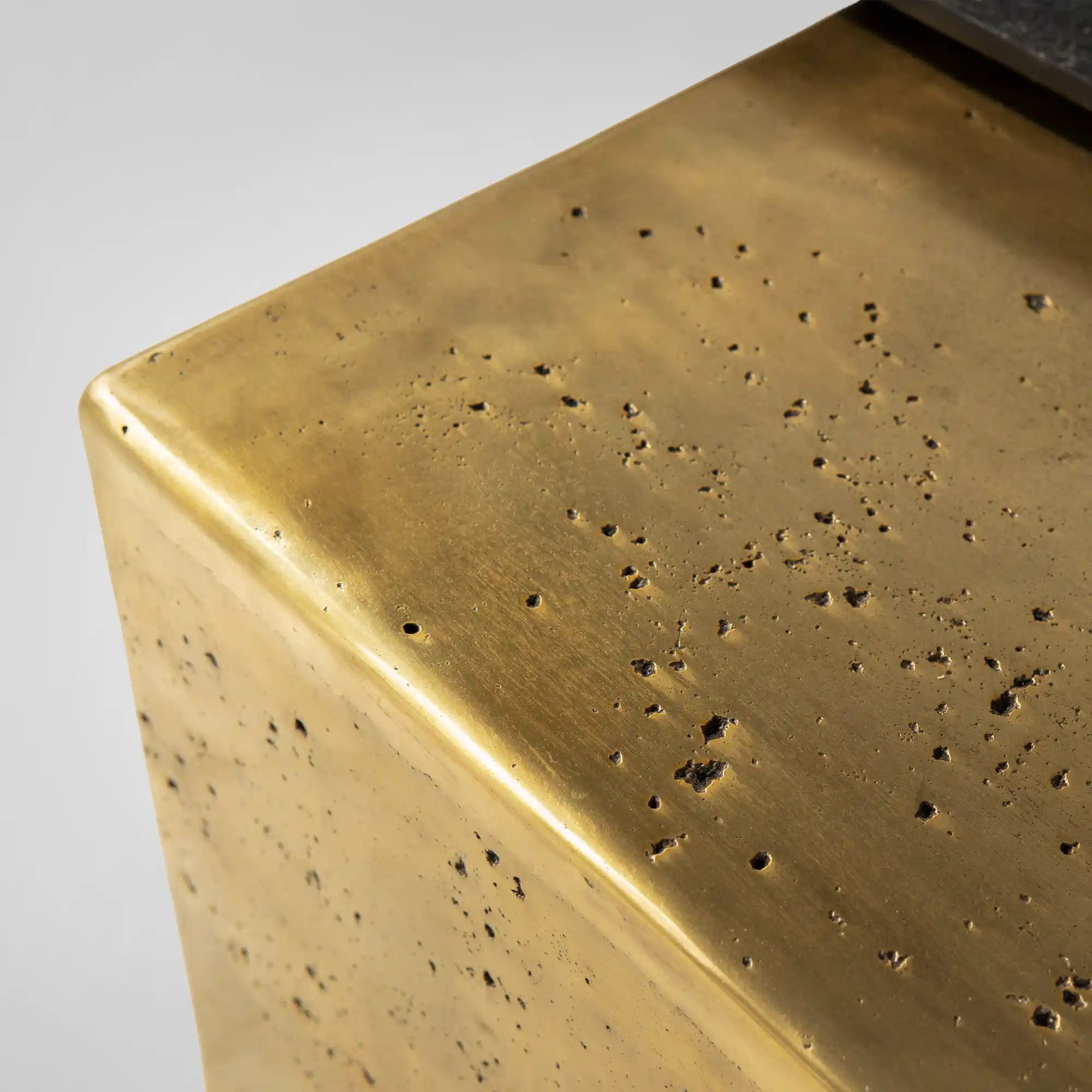 Black Iron & Antique Bronze Metal Coffee Table