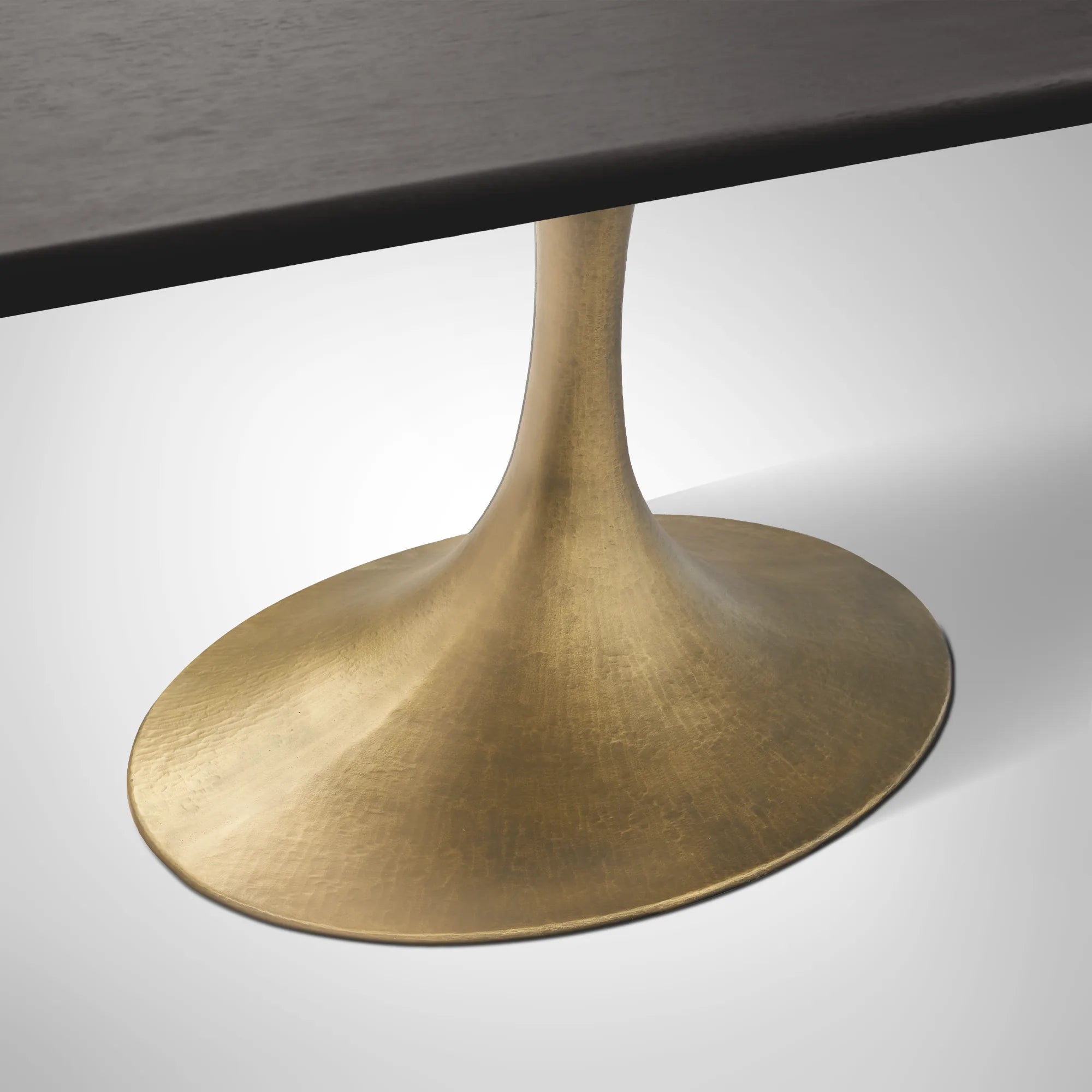 Aero Rectangular Wood Dining Table with Sculptural Steel Base