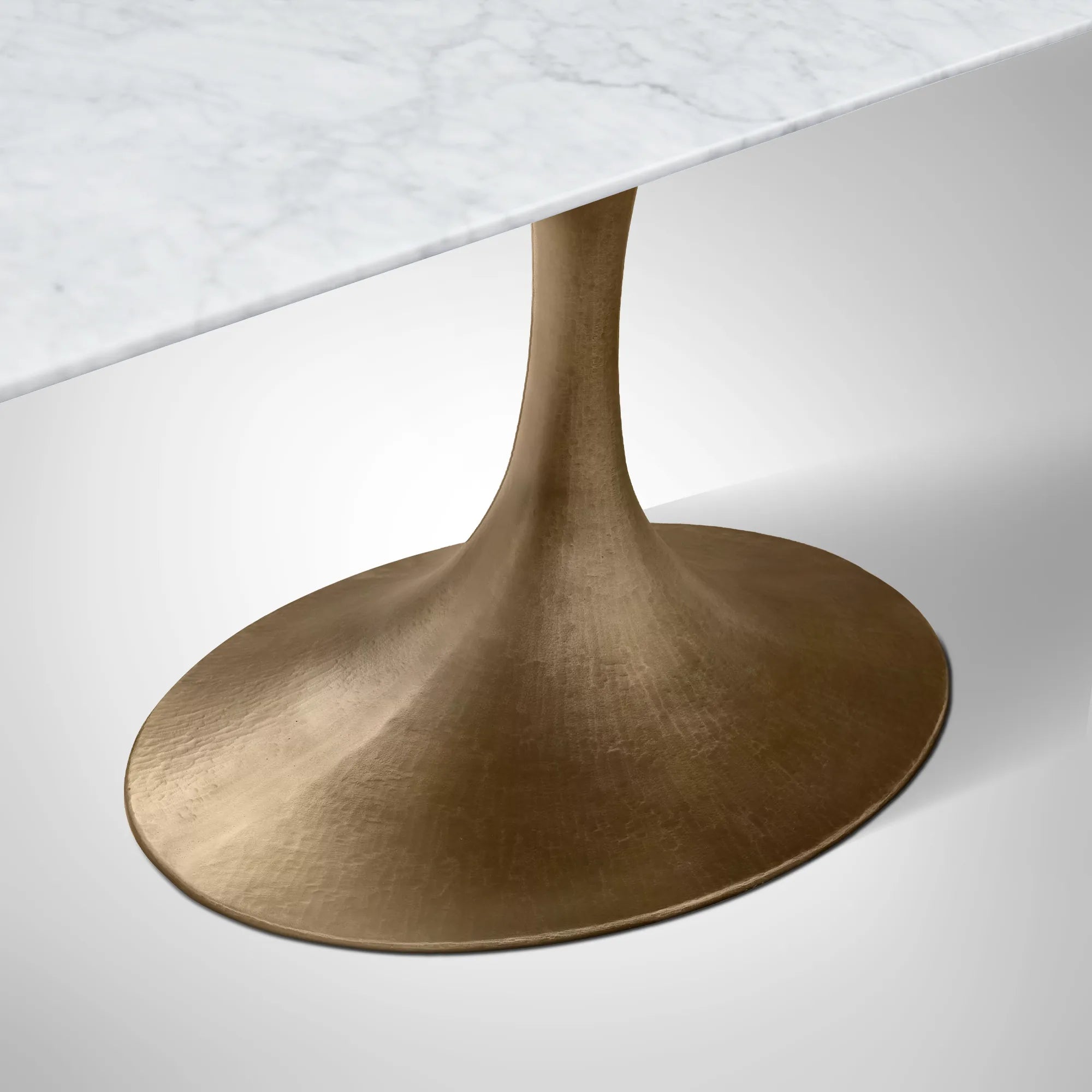 Aero Rectangular Marble Dining Table with Cast Steel Base