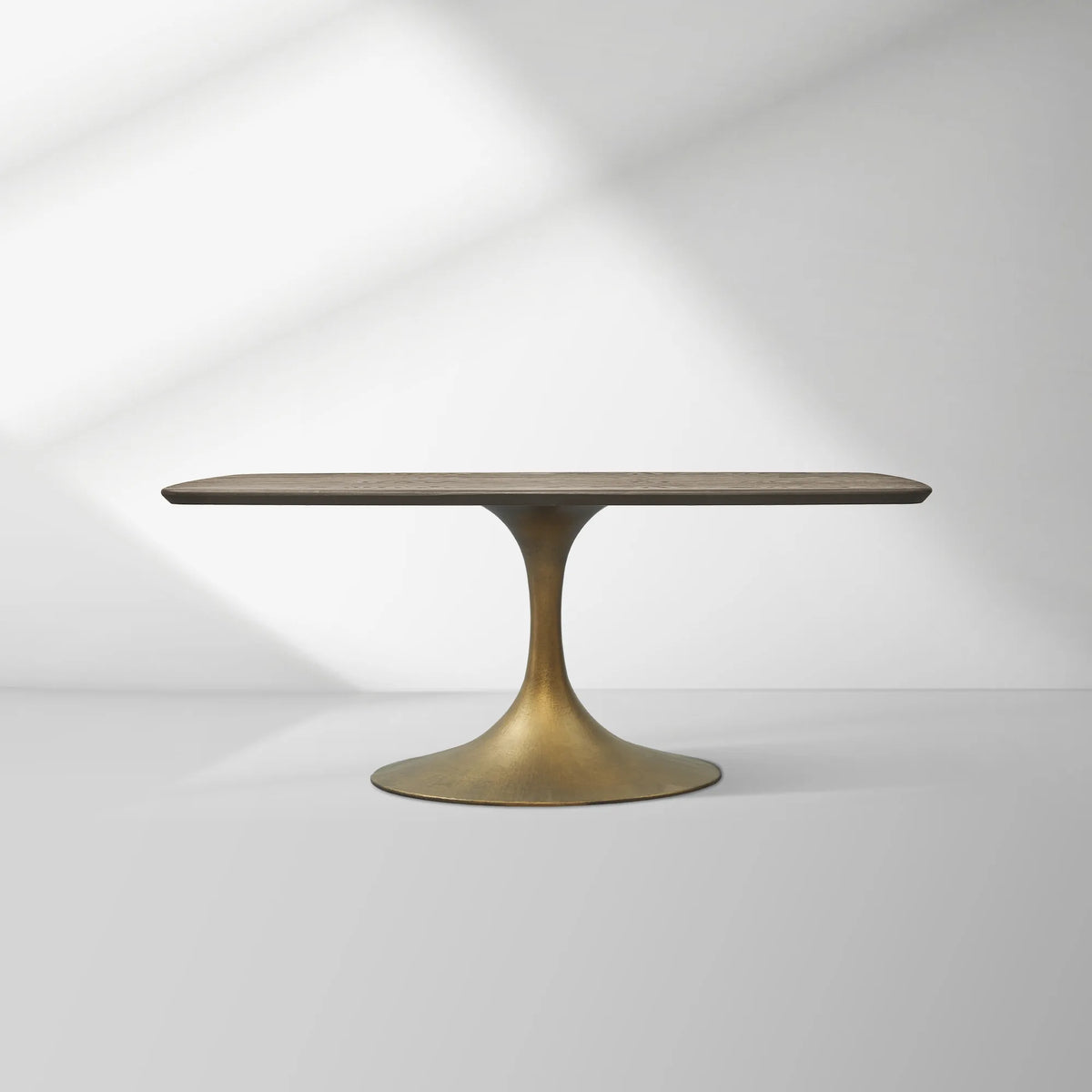Aero Saint Germain Solid Oak Top Dining Table Tulip Rectangular Dining Table with Launette Base