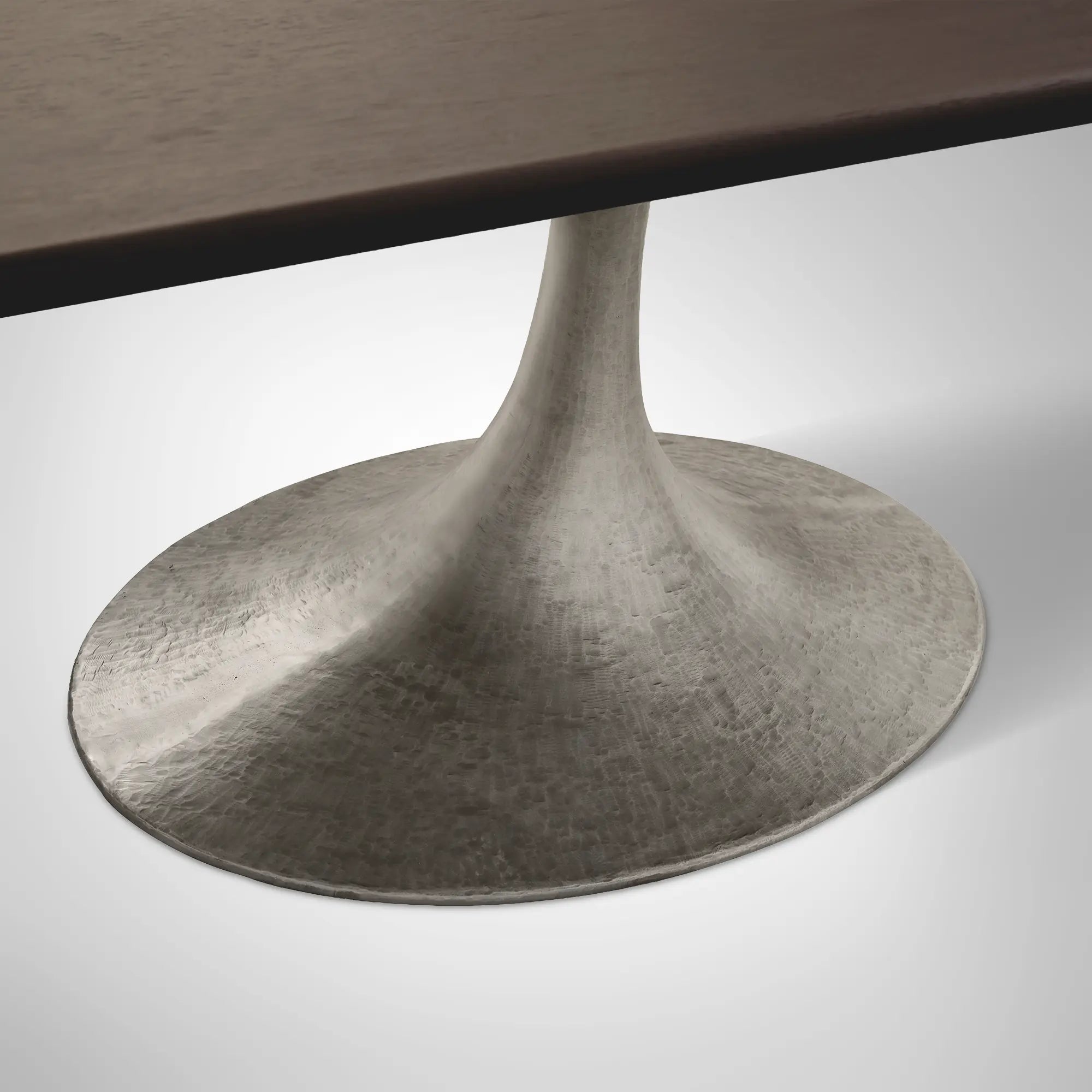 Aero Rectangular Wood Dining Table with Sculptural Steel Base