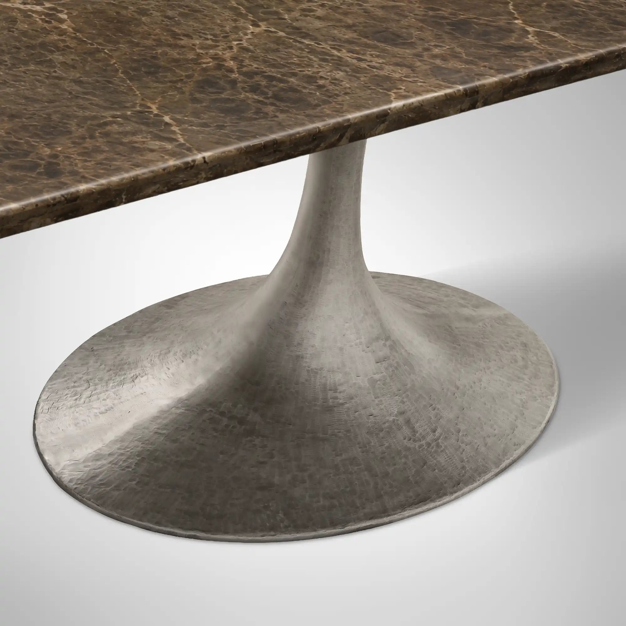 Aero Rectangular Marble Dining Table with Cast Steel Base