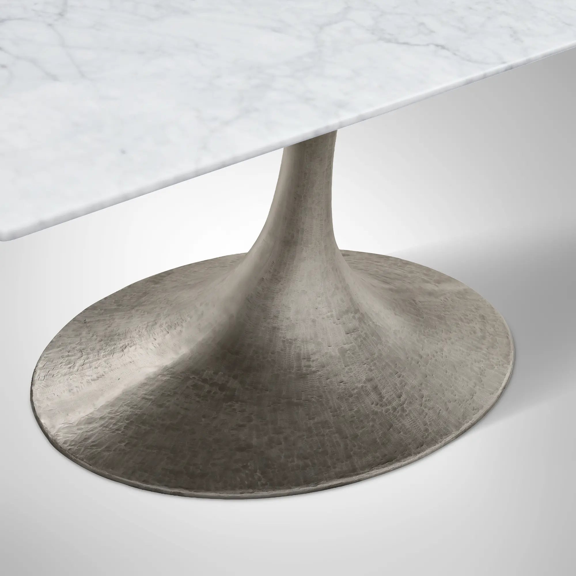 Aero Rectangular Marble Dining Table with Cast Steel Base