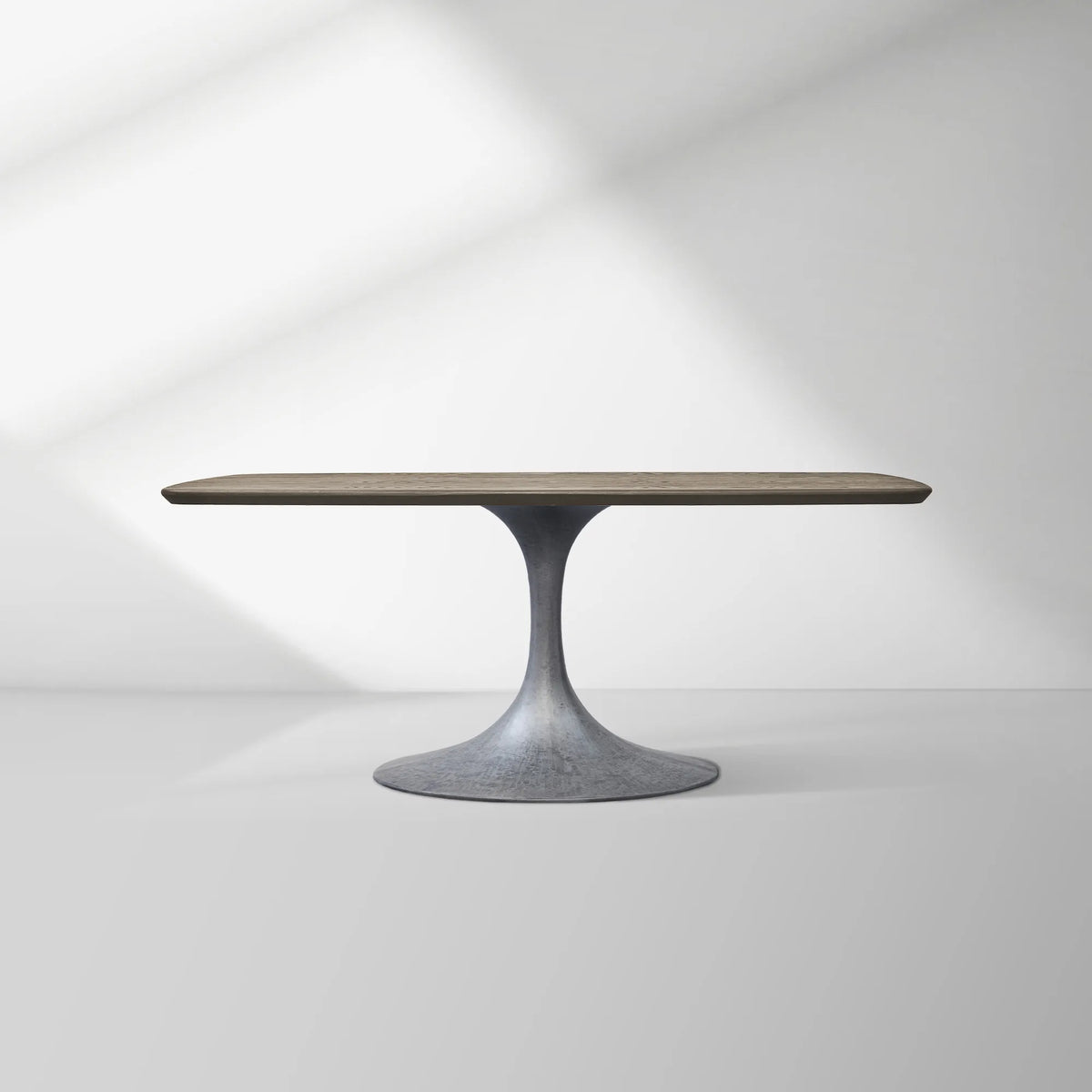 Aero Saint Germain Solid Oak Top Dining Table Tulip Rectangular Dining Table with Launette Base