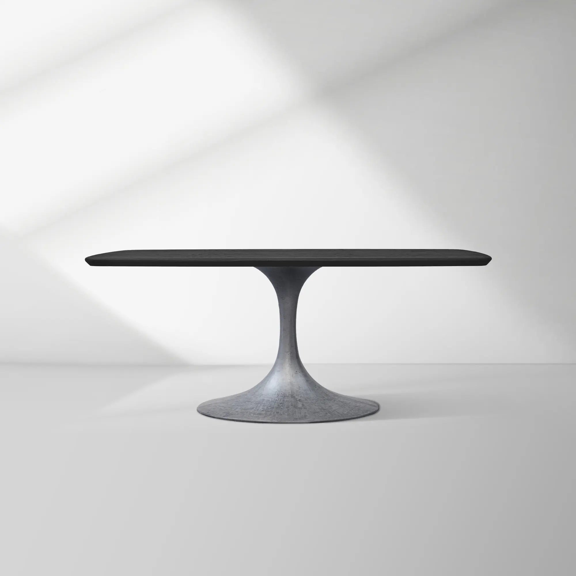 Aero Solid Oak Top Dining Table Tulip Rectangular Dining Table with Launette Base