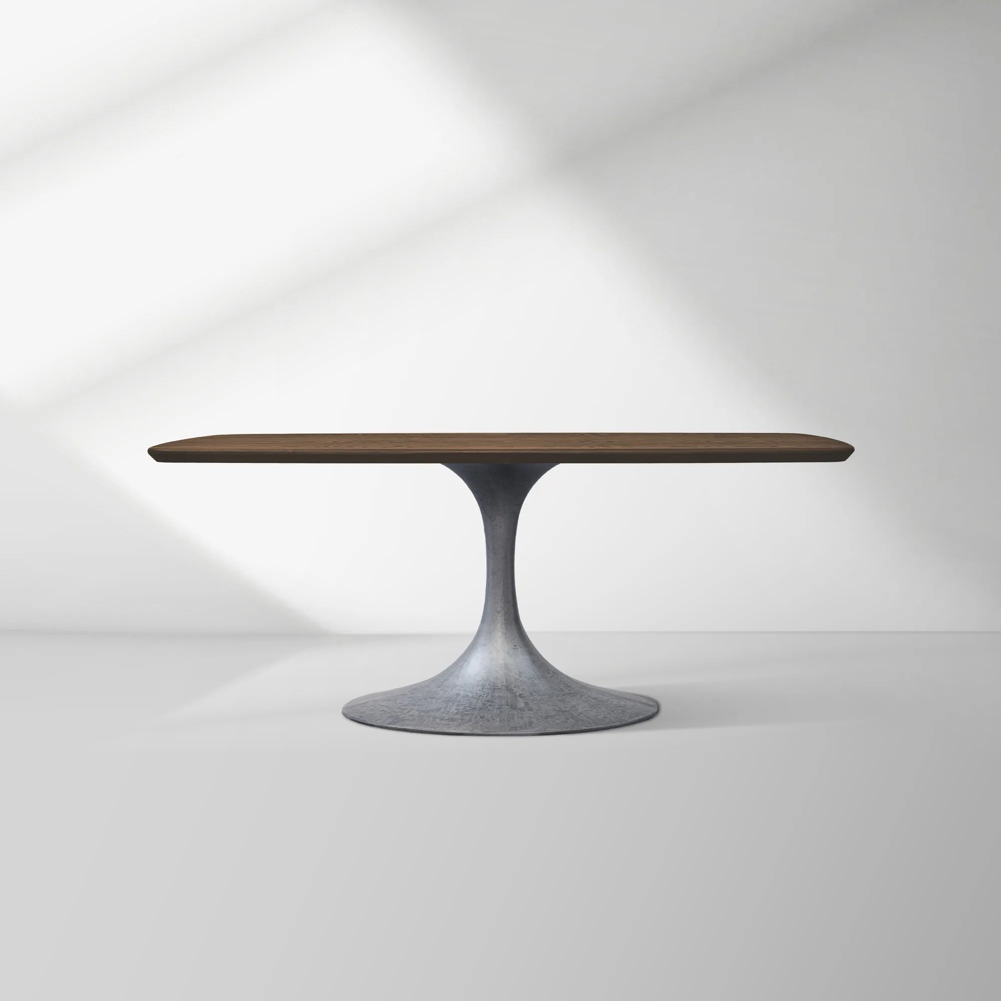 Aero Solid Oak Top Dining Table Tulip Rectangular Dining Table with Launette Base