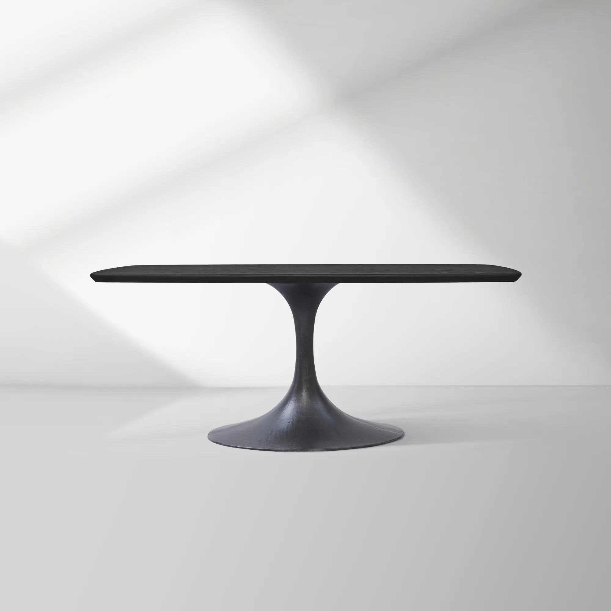 Aero Solid Oak Top Dining Table Tulip Rectangular Dining Table with Launette Base