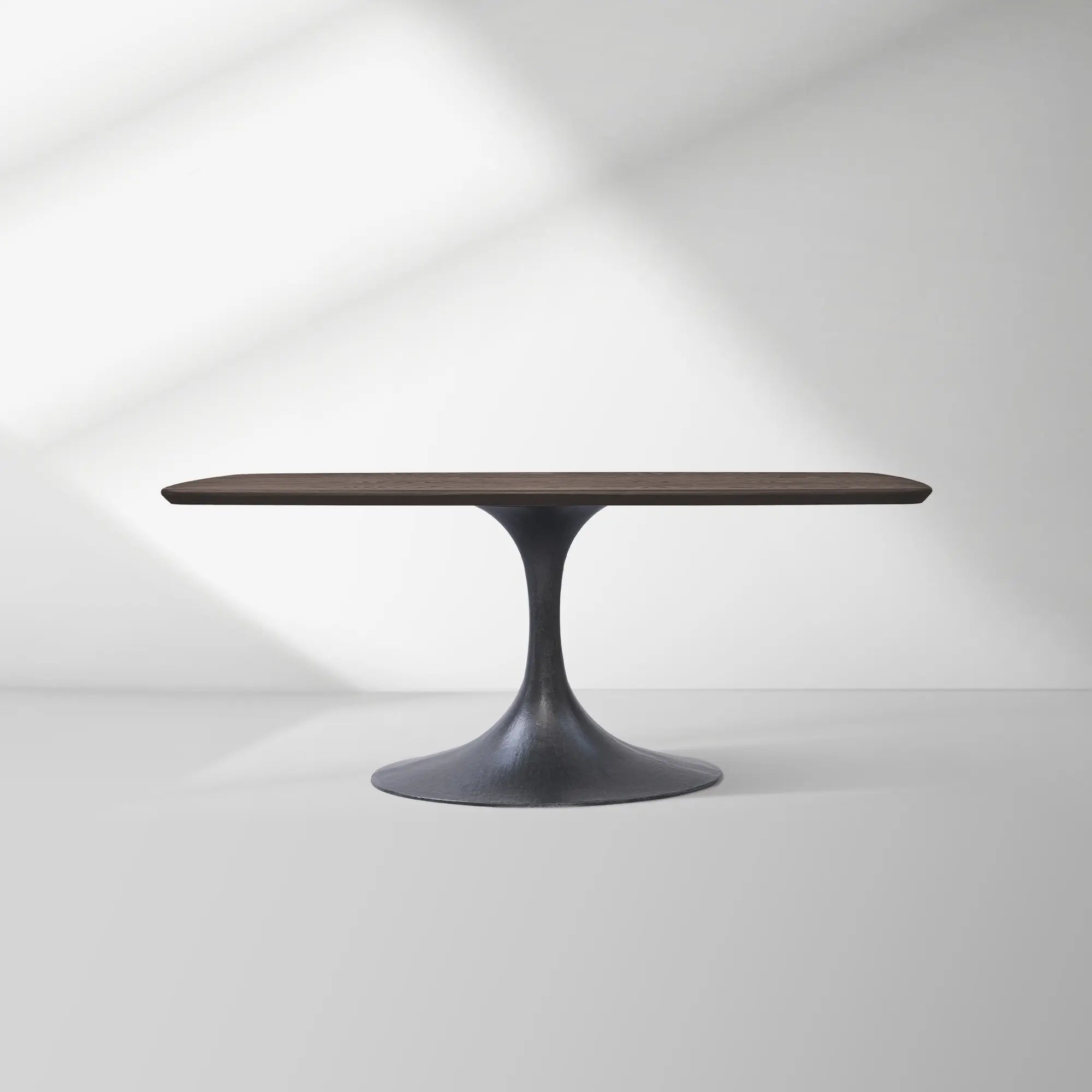 Aero Solid Oak Top Dining Table Tulip Rectangular Dining Table with Launette Base