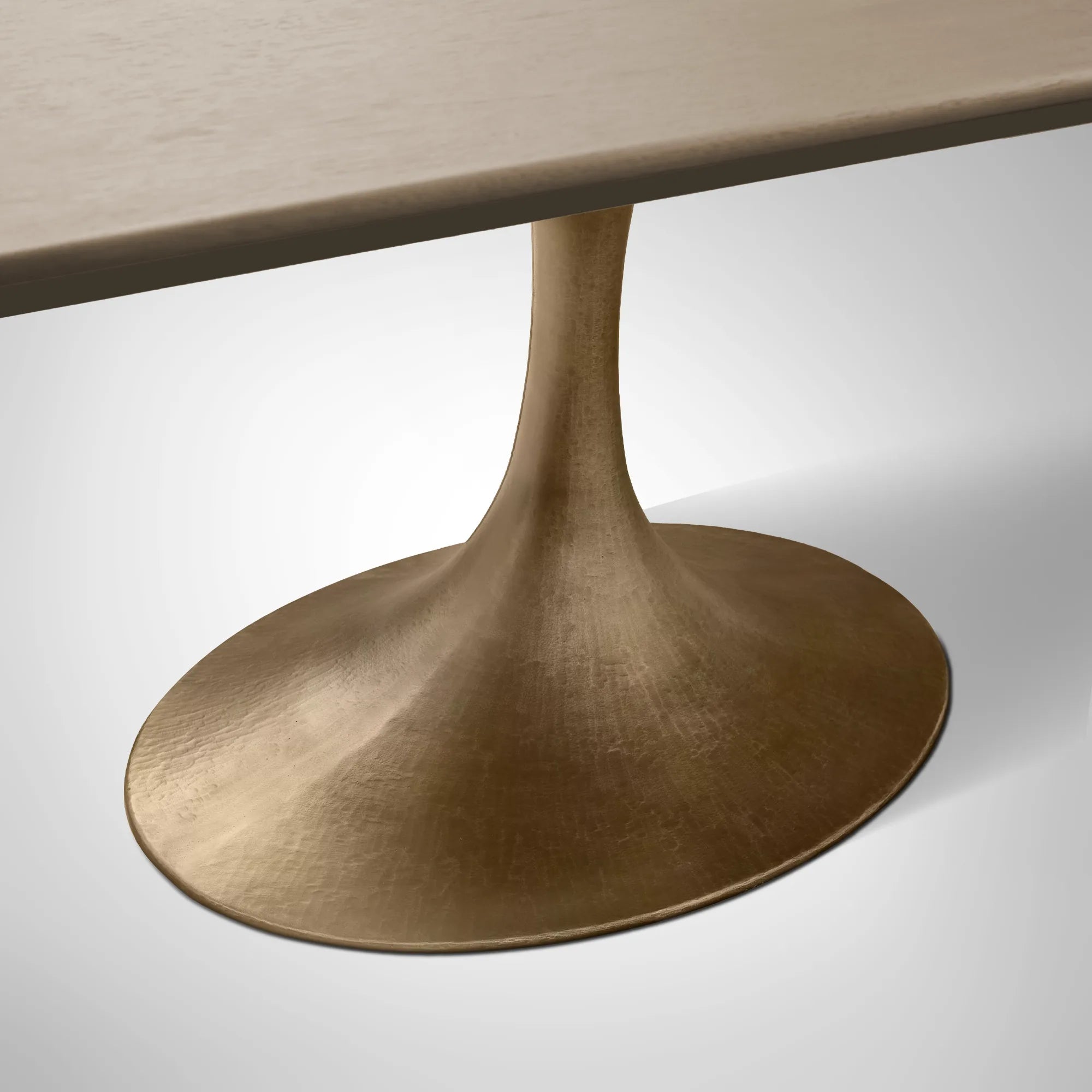 Aero Rectangular Wood Dining Table with Sculptural Steel Base