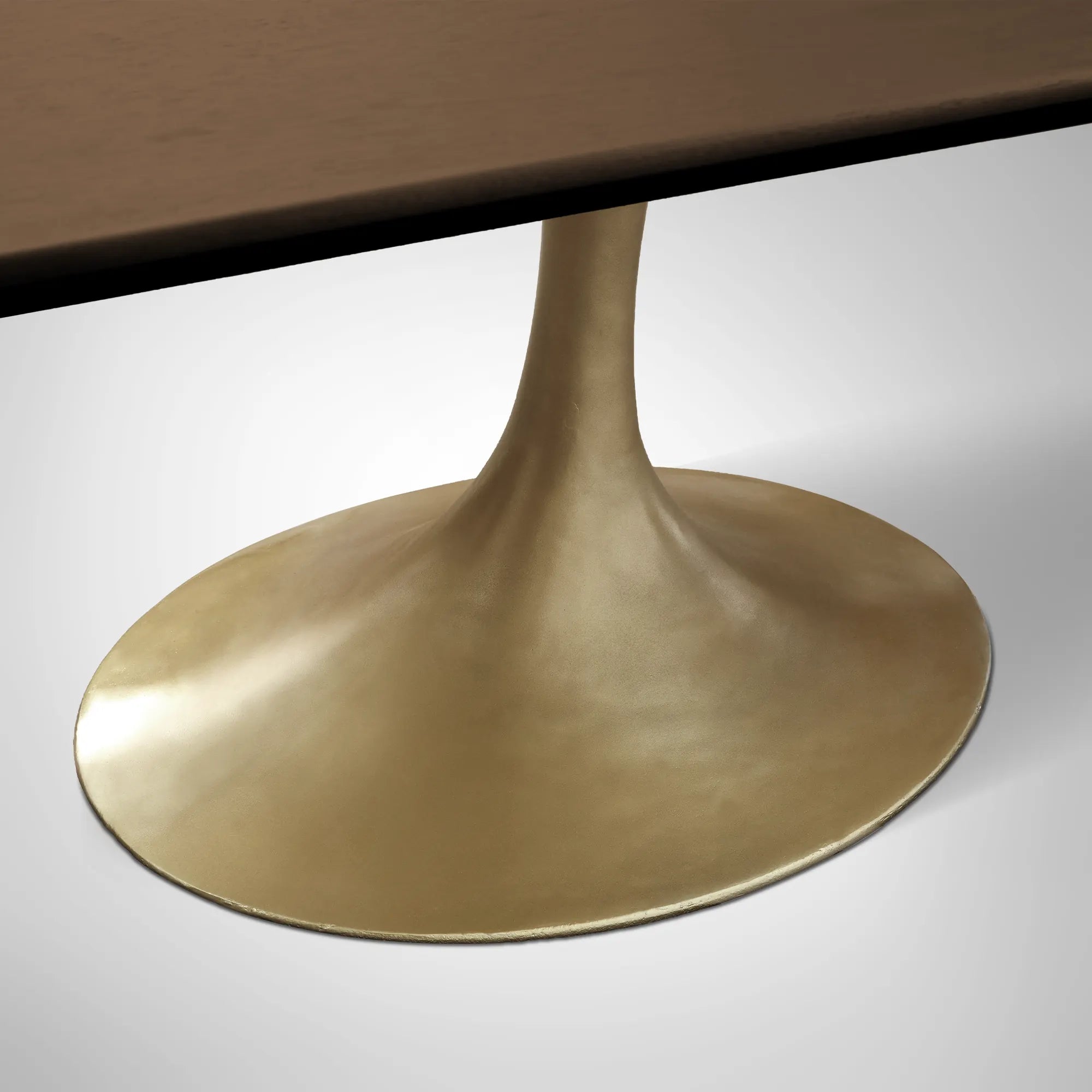 Aero Rectangular Wood Dining Table with Sculptural Steel Base