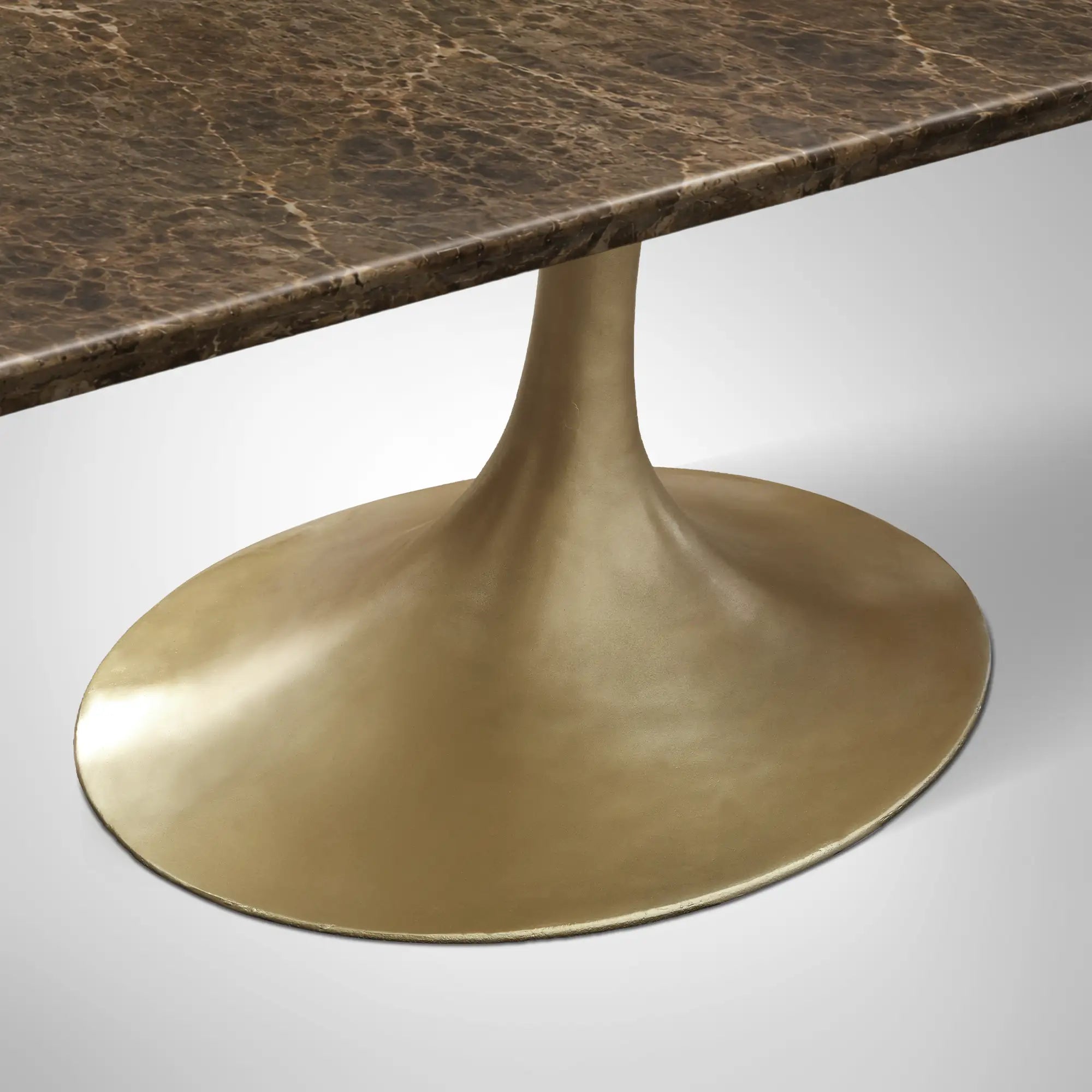 Aero Rectangular Marble Dining Table with Cast Steel Base