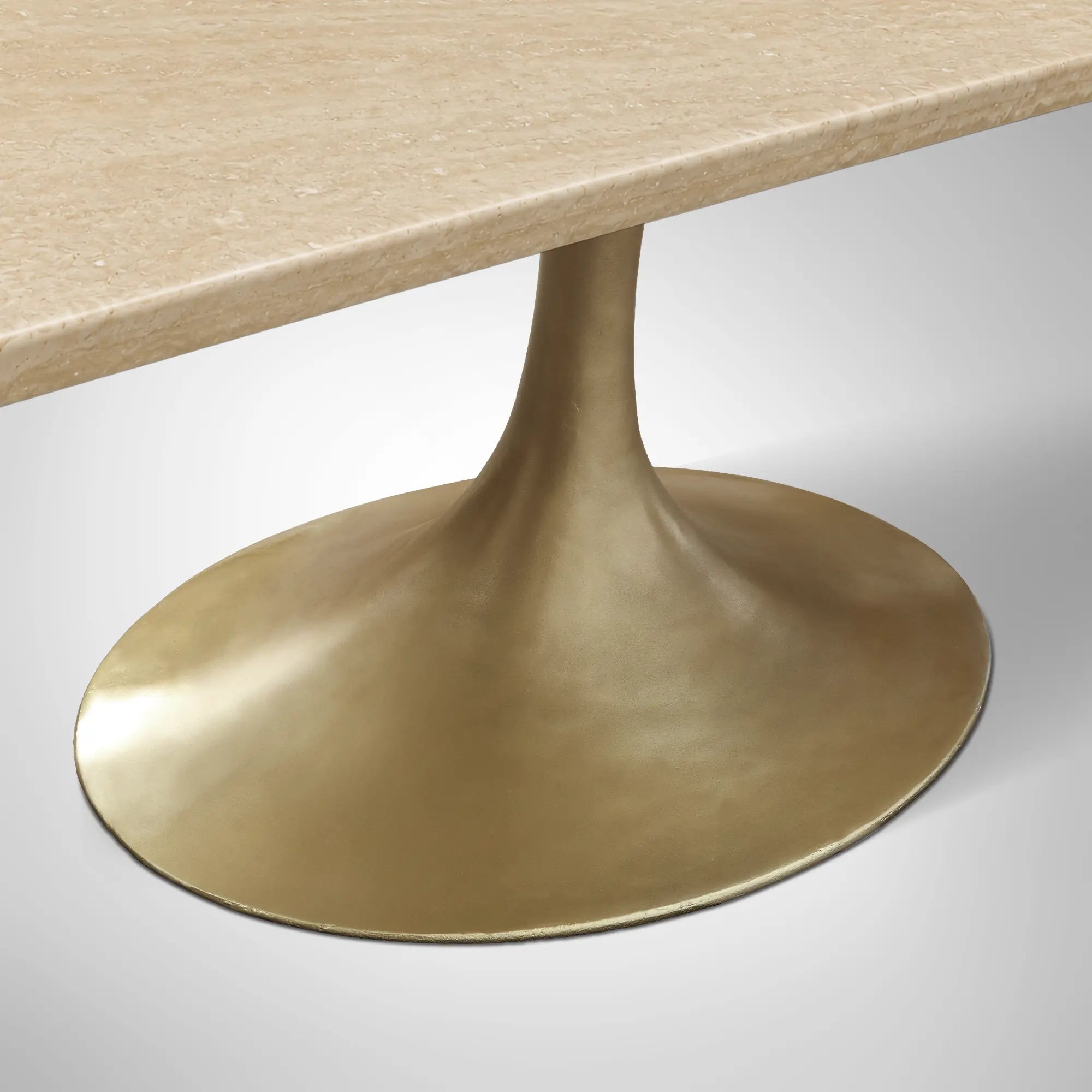 Aero Rectangular Marble Dining Table with Cast Steel Base