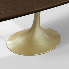Aero Solid Oak Top Dining Table Tulip Rectangular Dining Table with Launette Base
