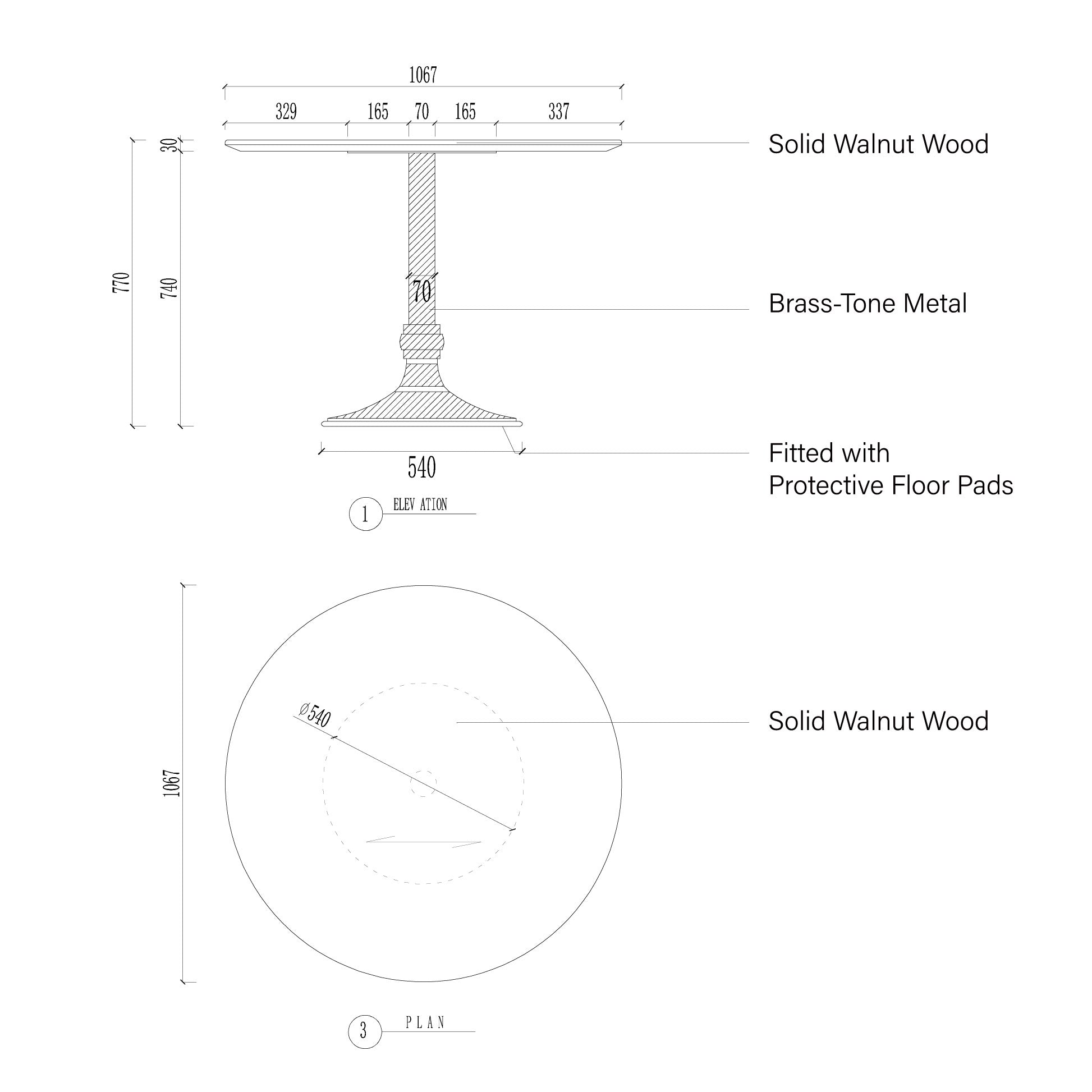 Modern Jacob Bistro Table with Wade Solid Cast Base