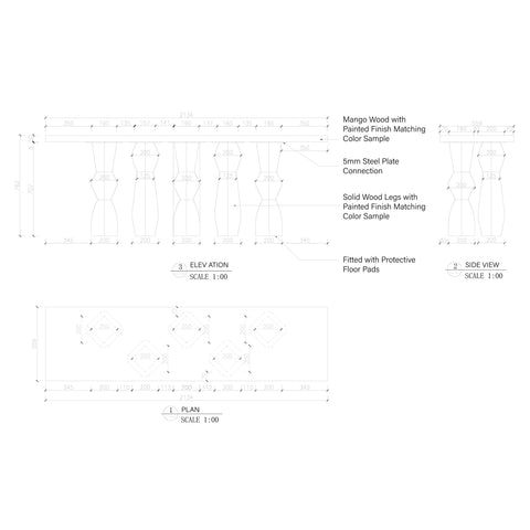 Rye Mango Wood Sculptural Entryway Console Vintage Hallway Entrance Table