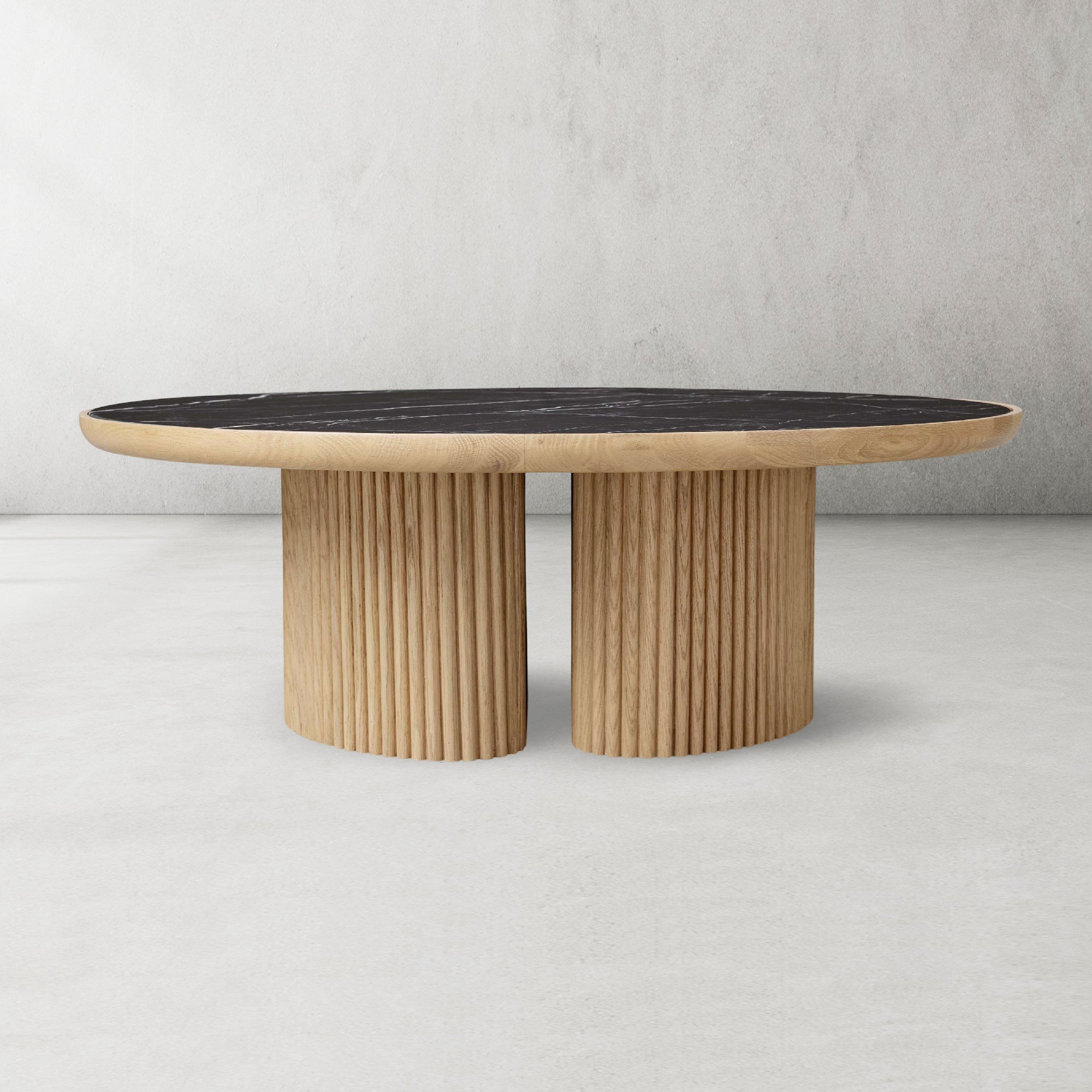 Aster Wood Round Coffee Table Contemporary Sofa Center Tea Table