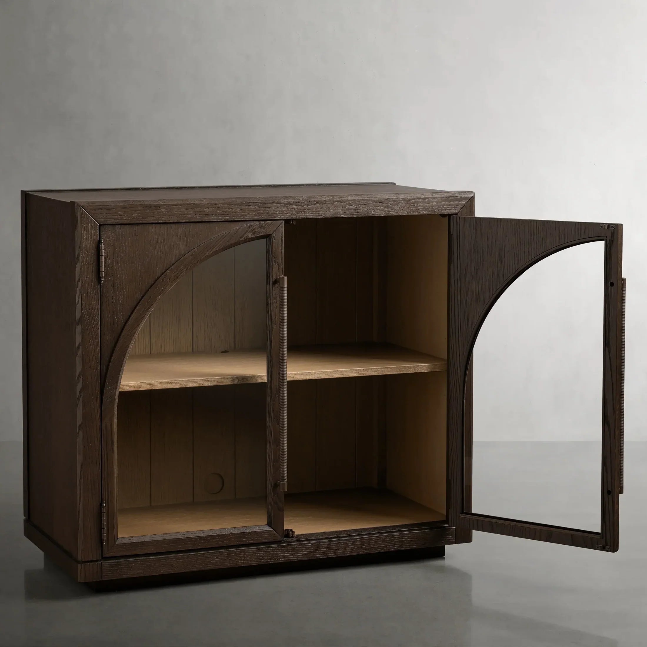 Hattie Oak Hall Chest Arched Design Storage Cabinets