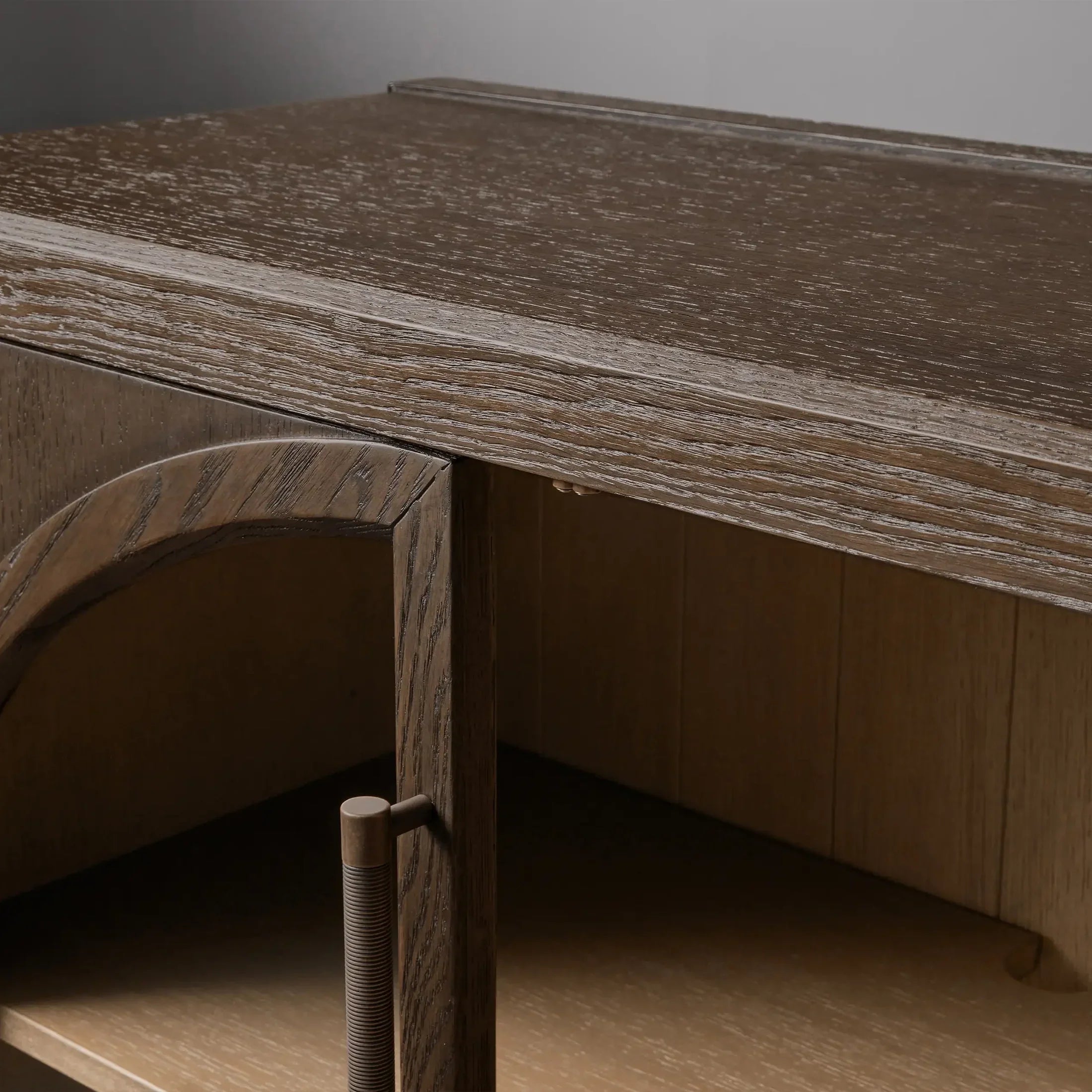 Hattie Oak Hall Chest Arched Design Storage Cabinets