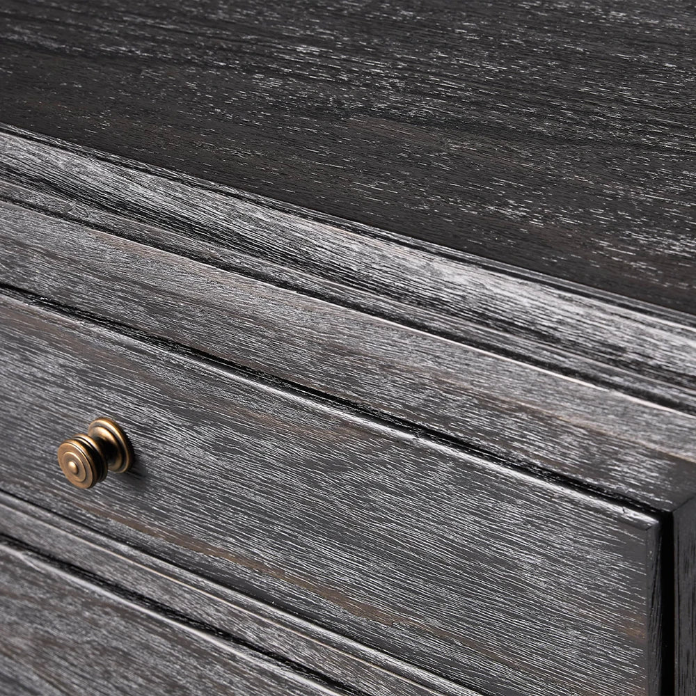 Lenox Wood Nightstand French Antique Bedside table With Two Drawers Chest