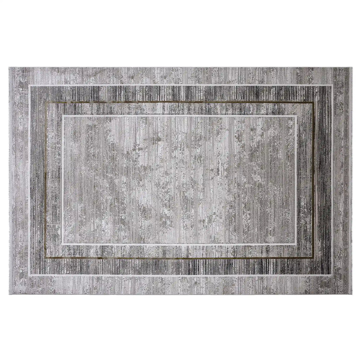 Milano Framed Abstract Neutral Area Rug NeatElegant & Understated Carpet Modern Framed Abstract Minimalist Style